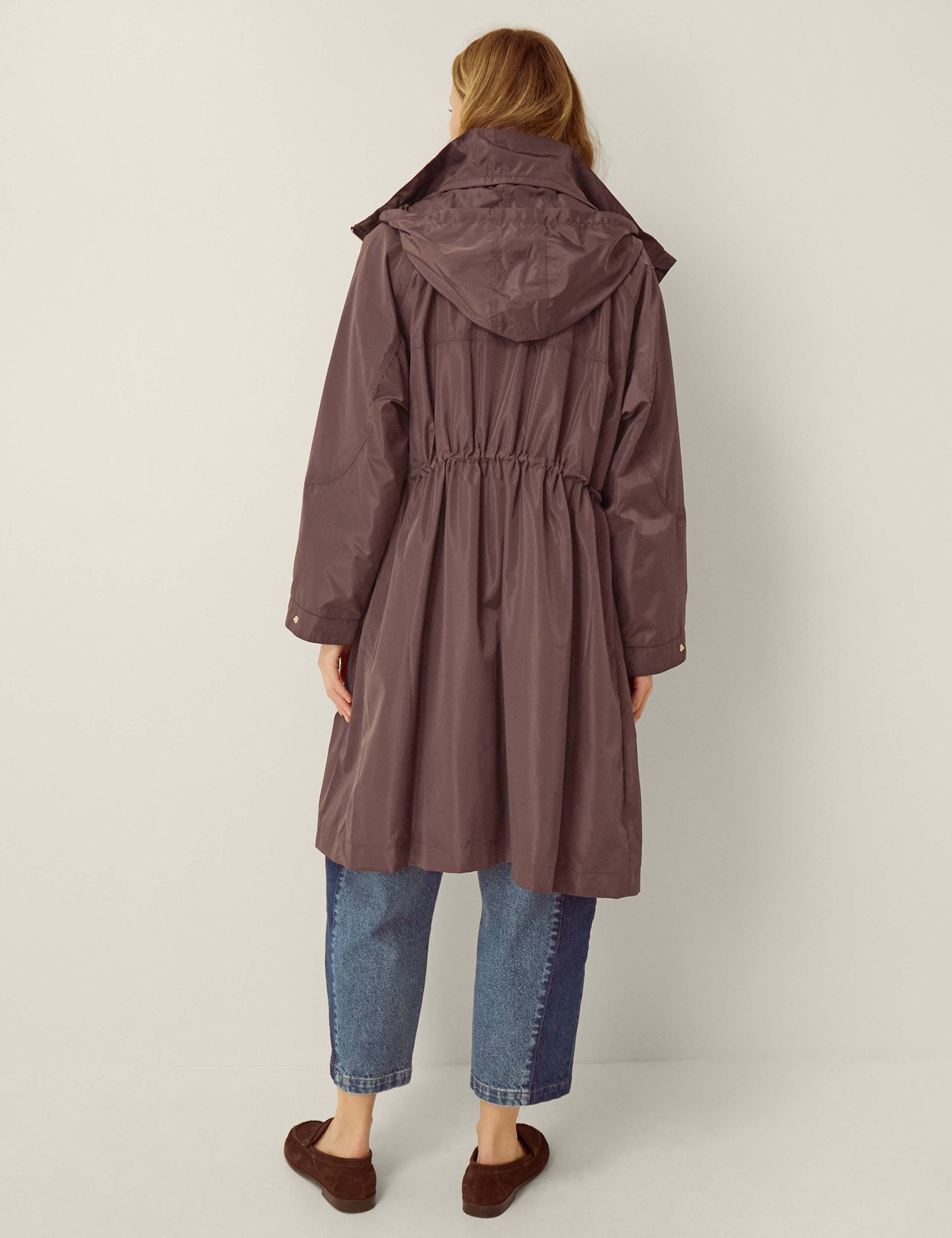Funnel Neck Hooded Raincoat 2 of 4