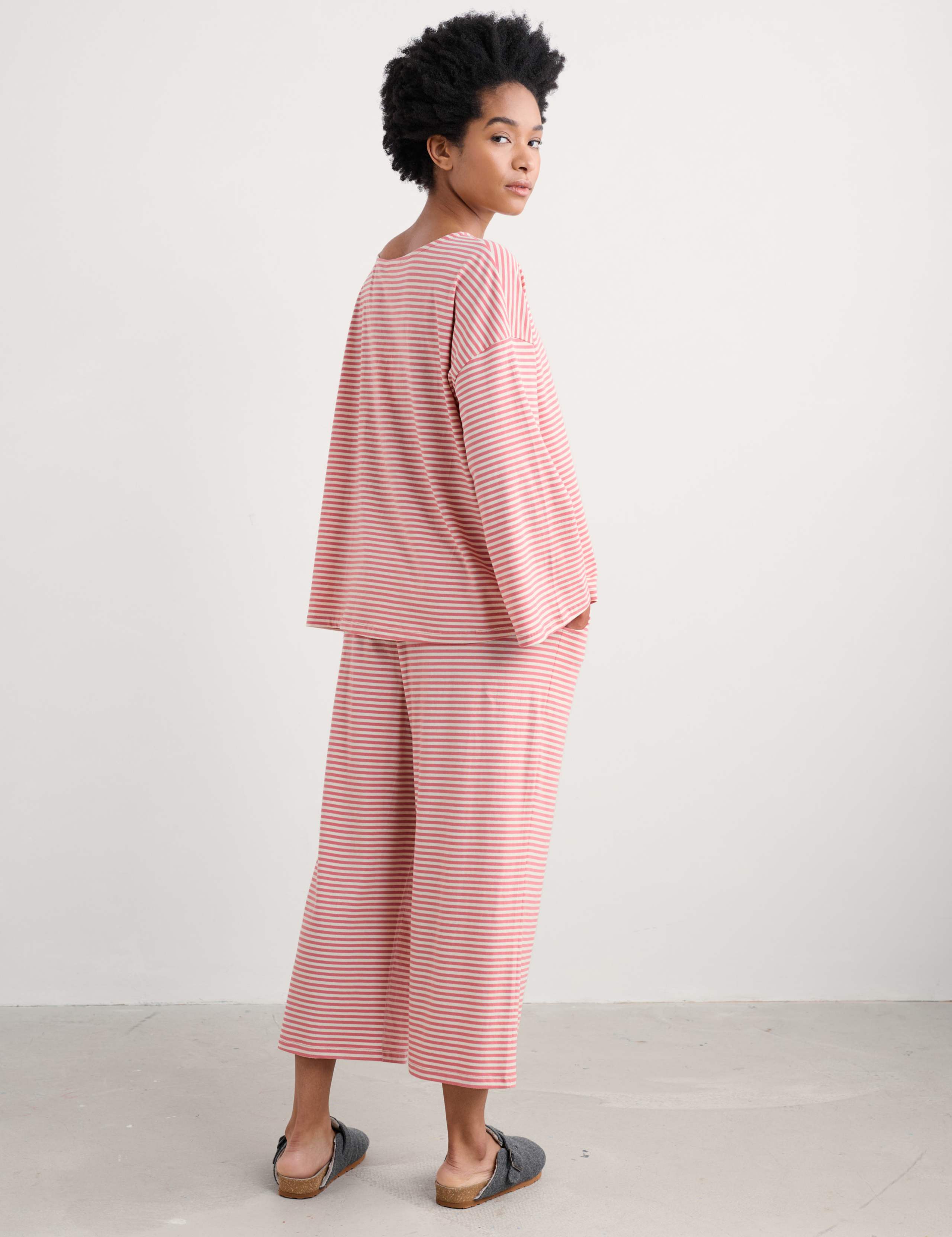 Cotton Rich Striped Cropped Pyjama Set 3 of 4
