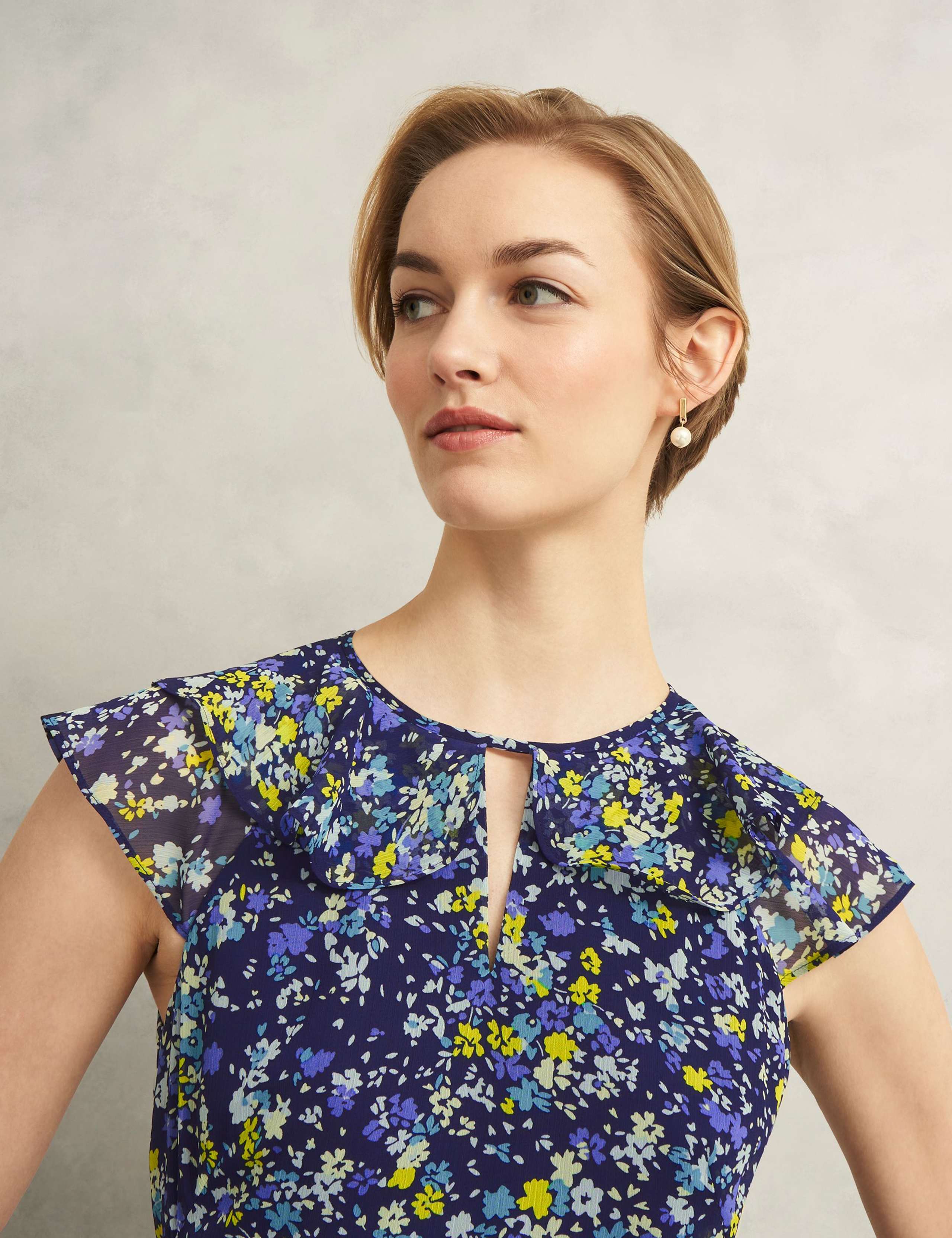Floral Cut Out Detail Midi Skater Dress 7 of 8