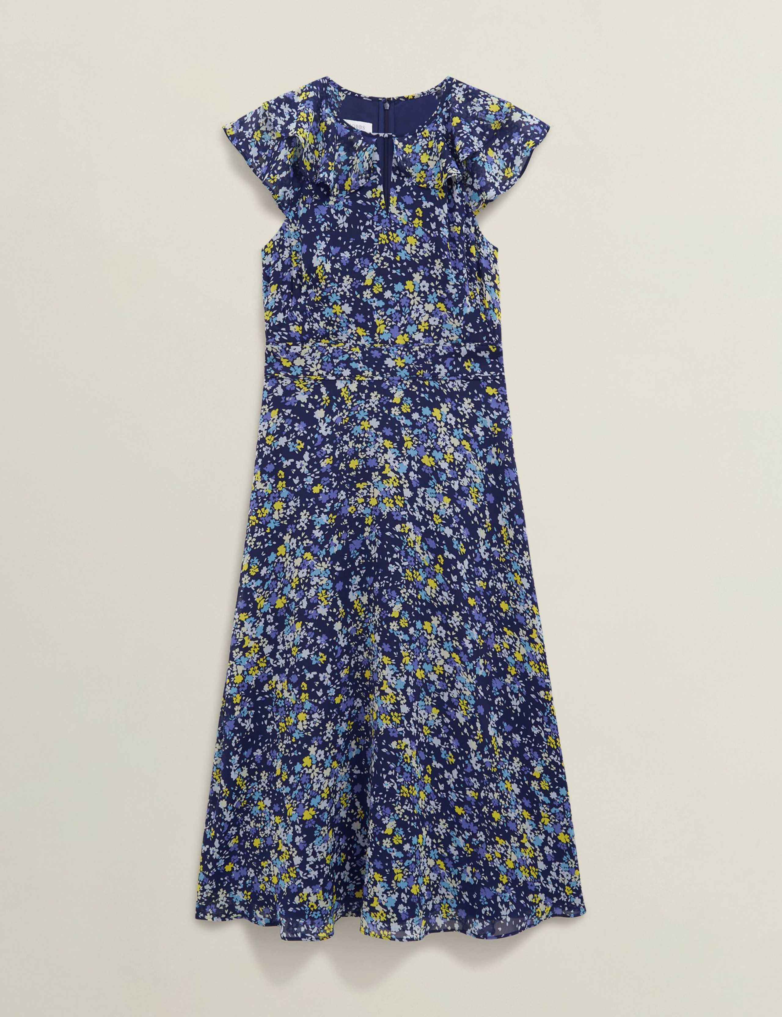 Floral Cut Out Detail Midi Skater Dress 2 of 8