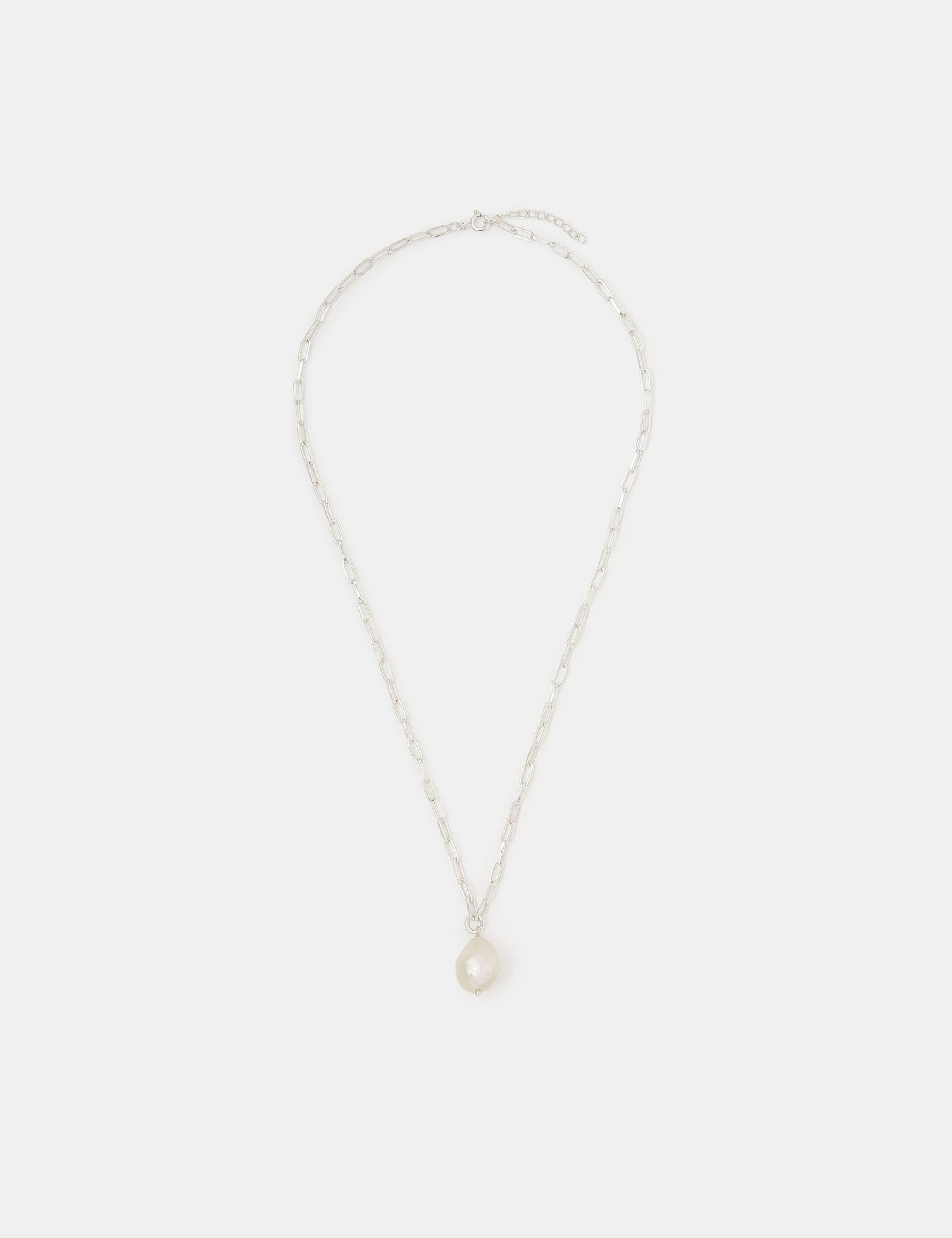 Sterling Silver Pearl Necklace 1 of 2