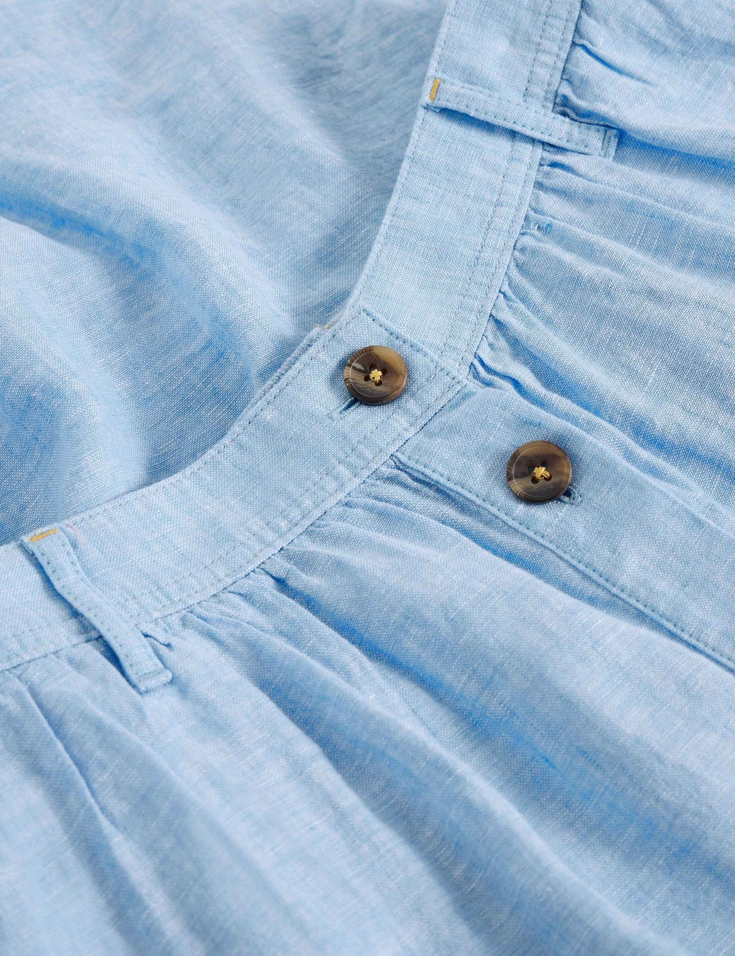 Pure Linen Button Front Midi A-Line Skirt 6 of 6