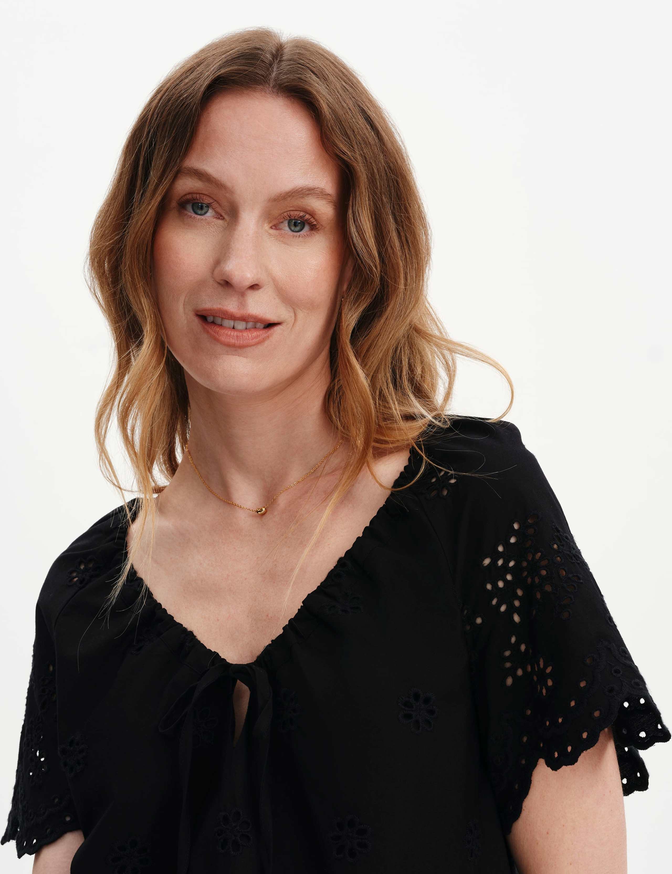 Pure Cotton Embroidered Drawstring Top 3 of 6