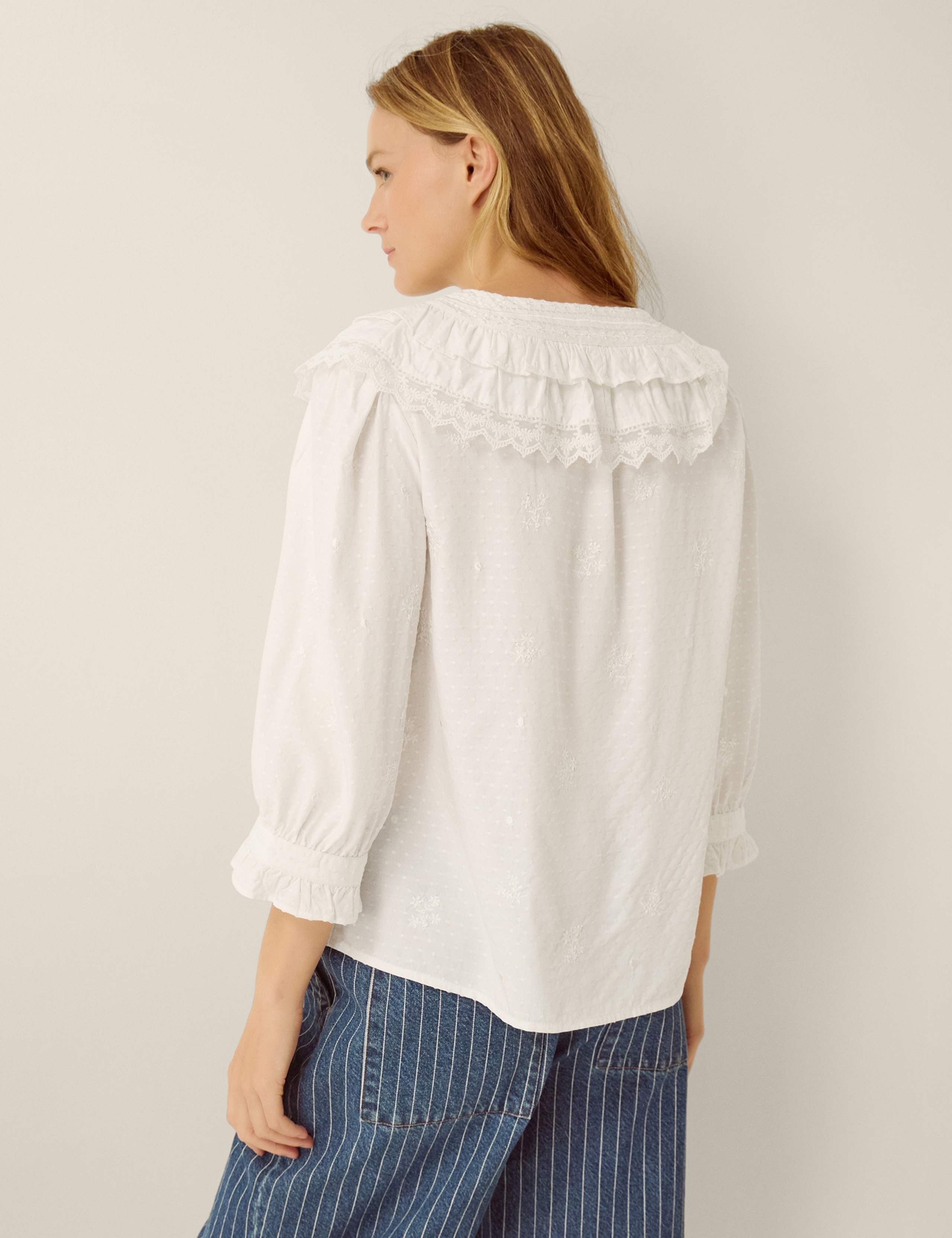 Embroidered Frill Detail Blouse 2 of 4