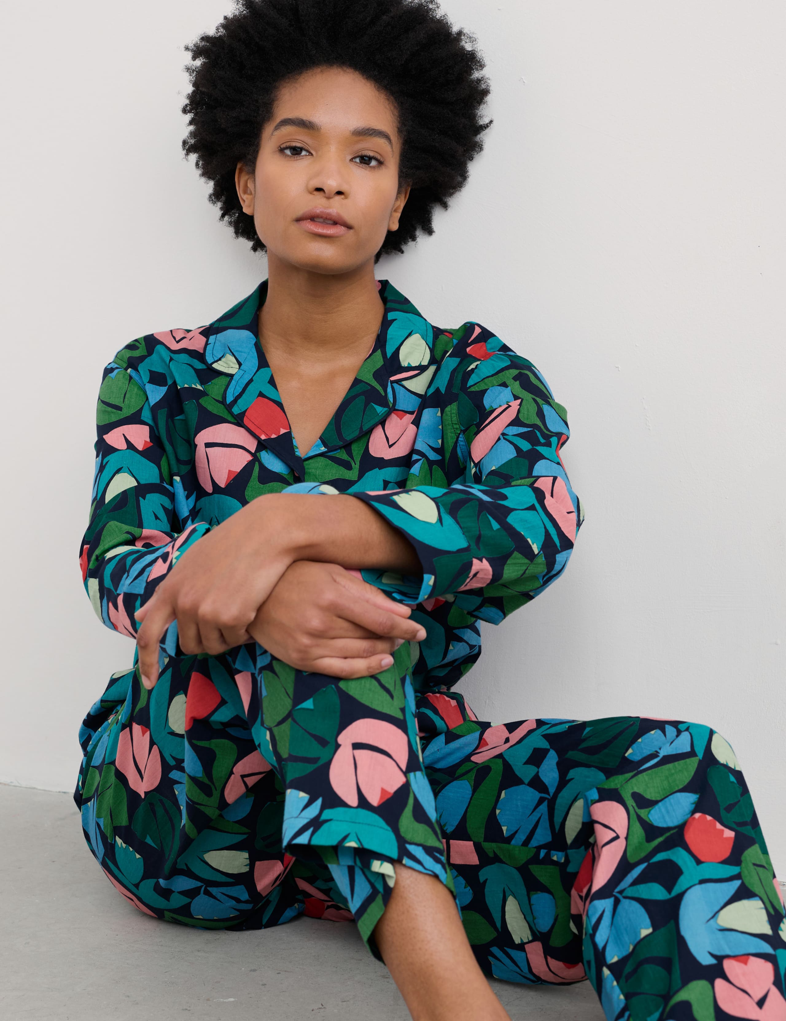 Pure Cotton Floral Pyjama Set 3 of 4