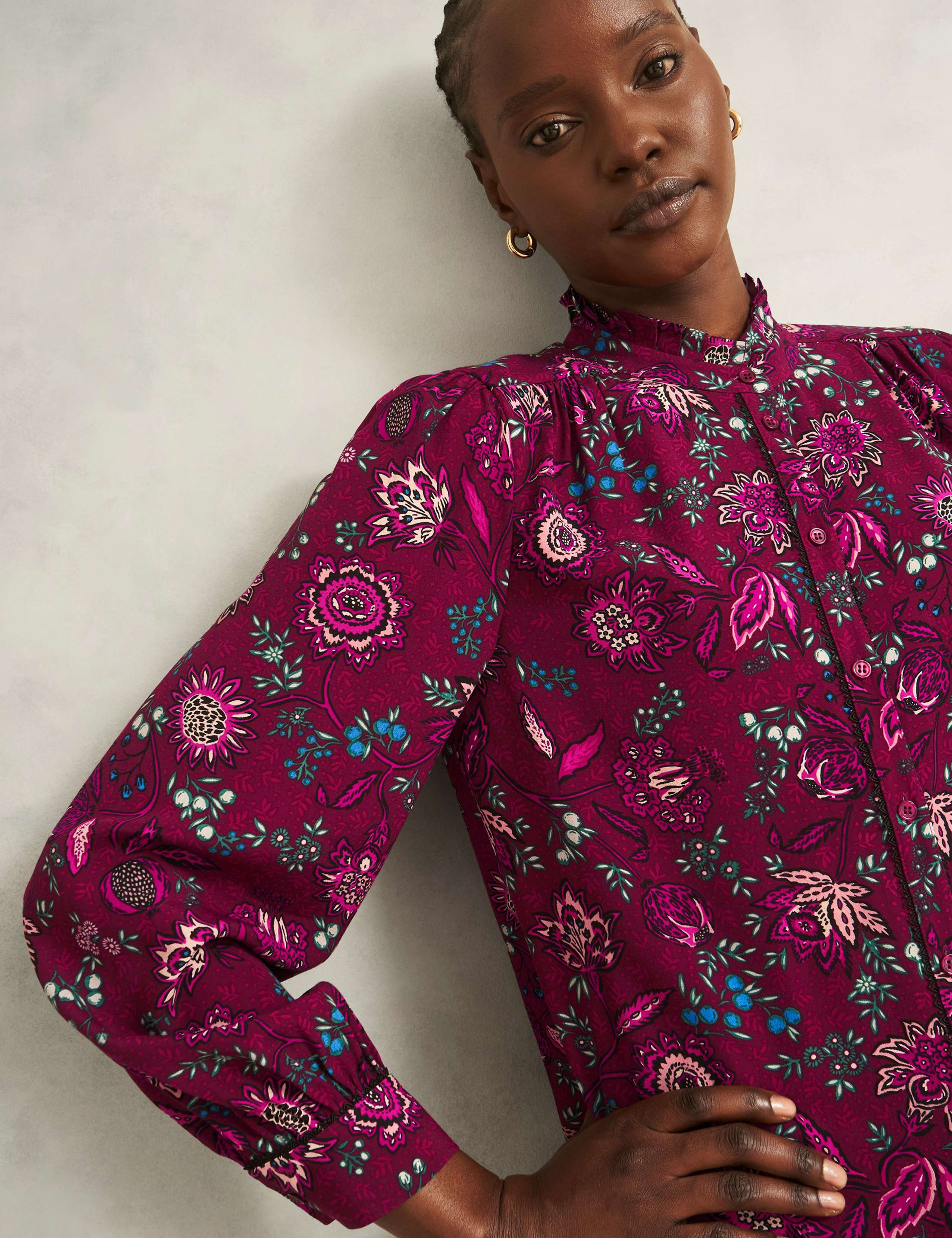 Floral High Neck Blouse 5 of 5