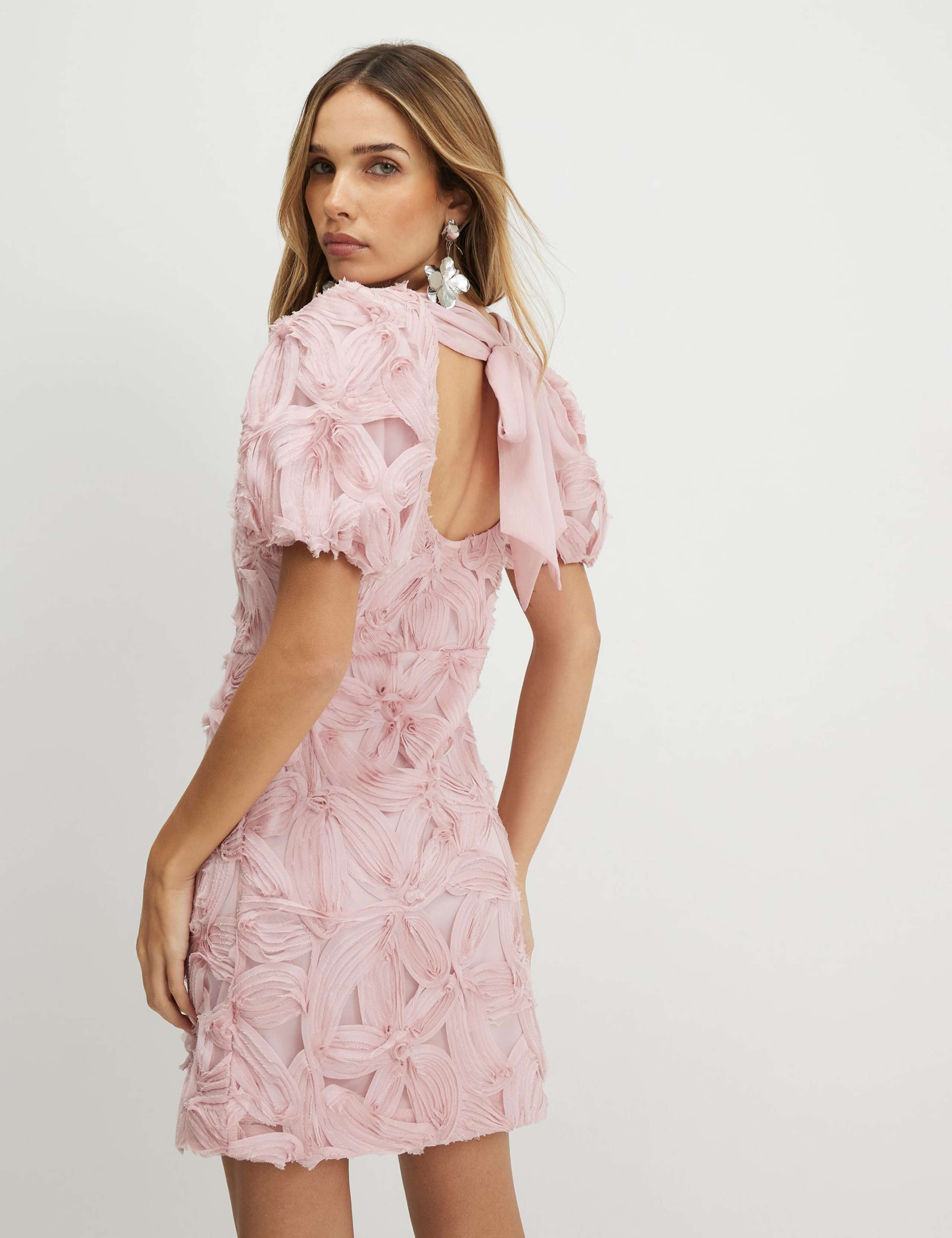 Floral Puff Sleeve Mini Shift Dress 4 of 4