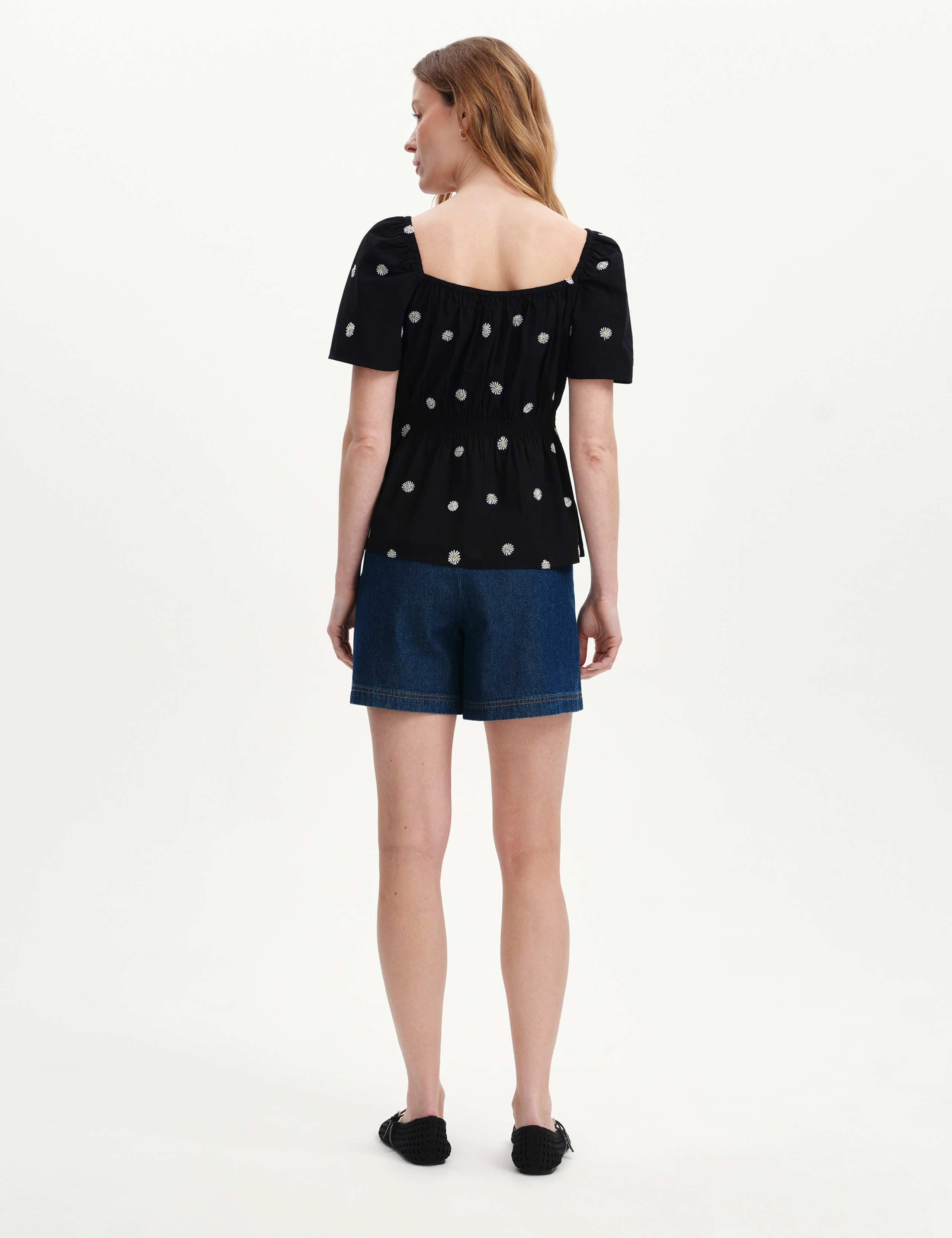 Pure Cotton Floral Embroidered Peplum Top 4 of 6