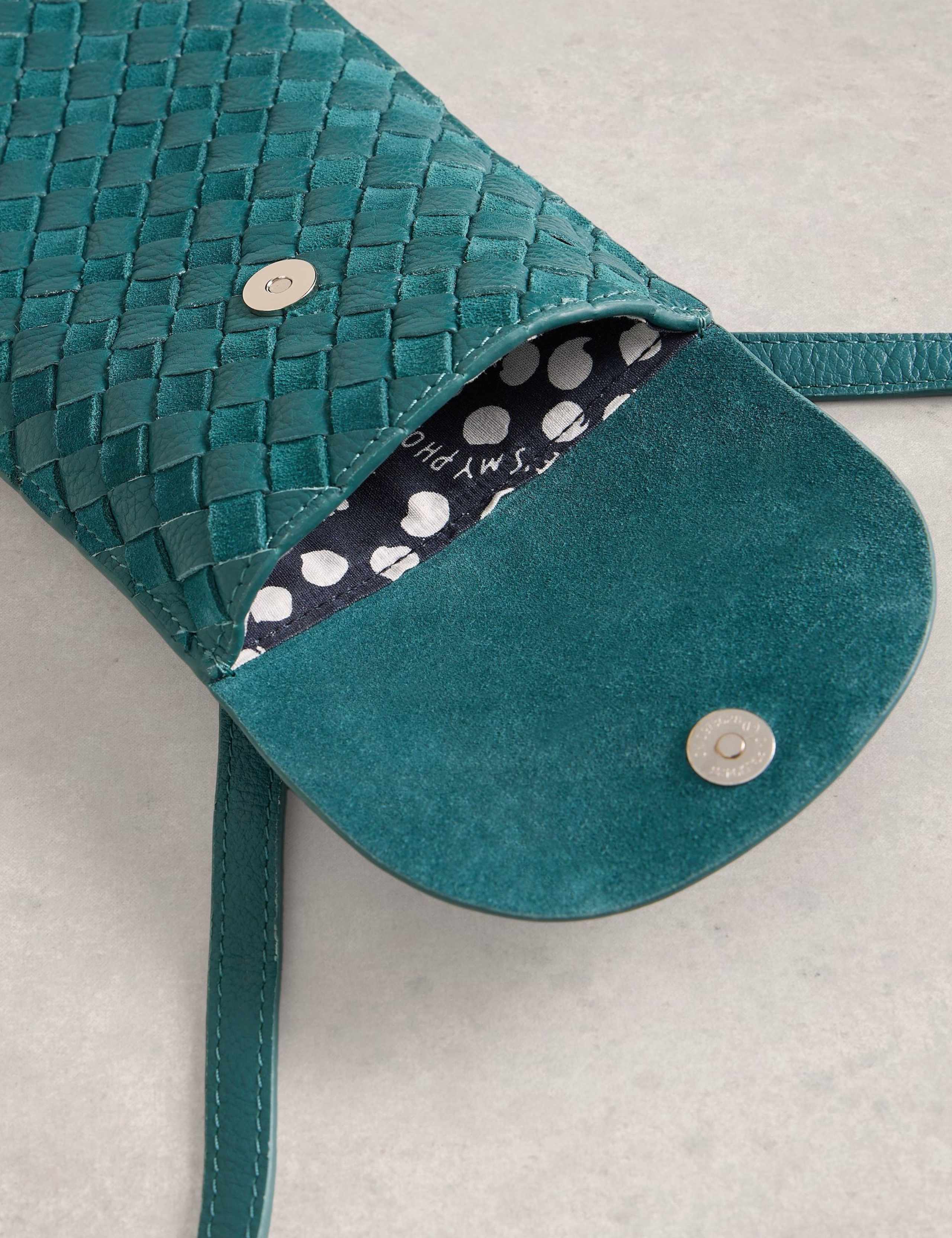 Leather Woven Phone Bag 4 of 4