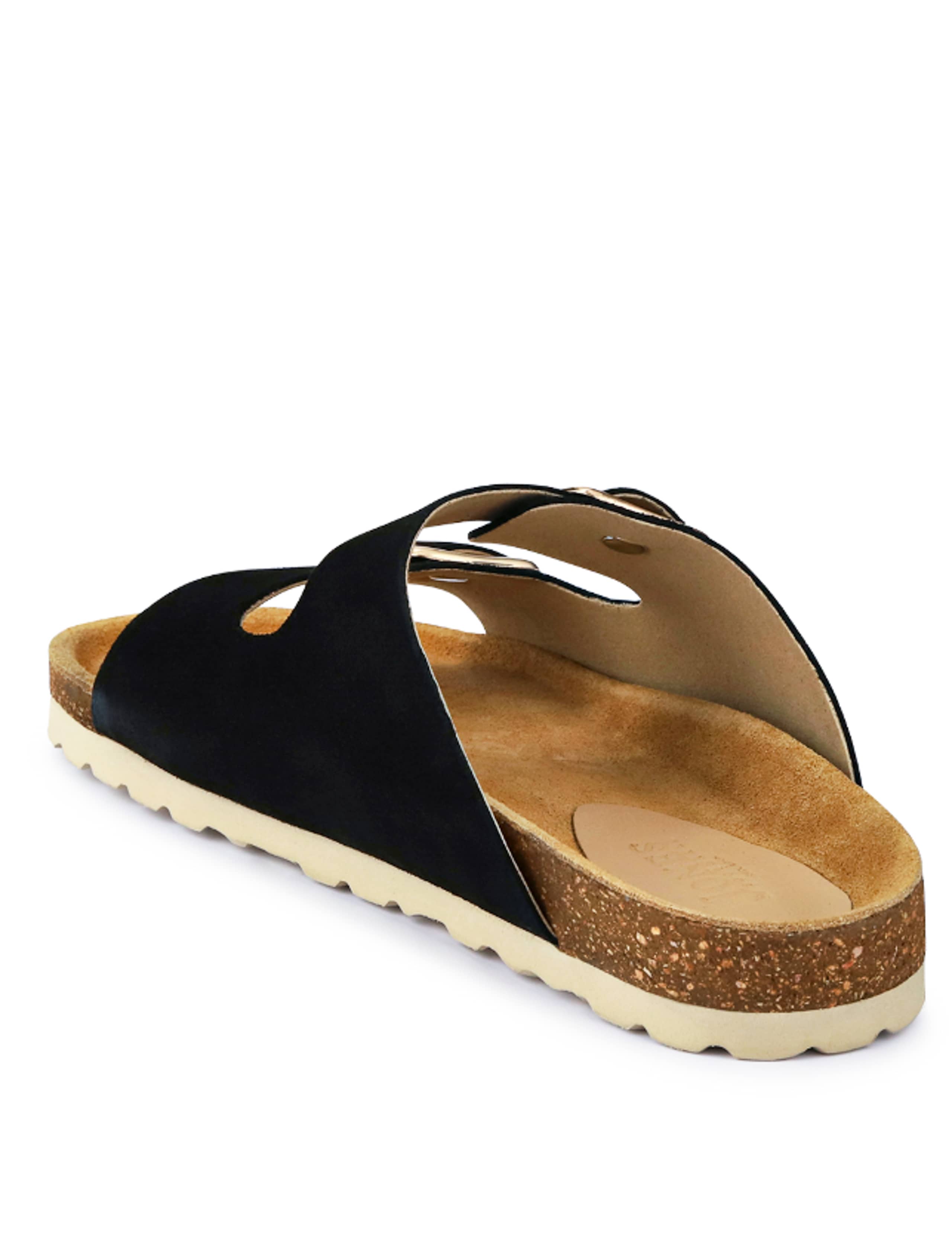 Leather Metallic Buckle Flat Sandals 6 of 7