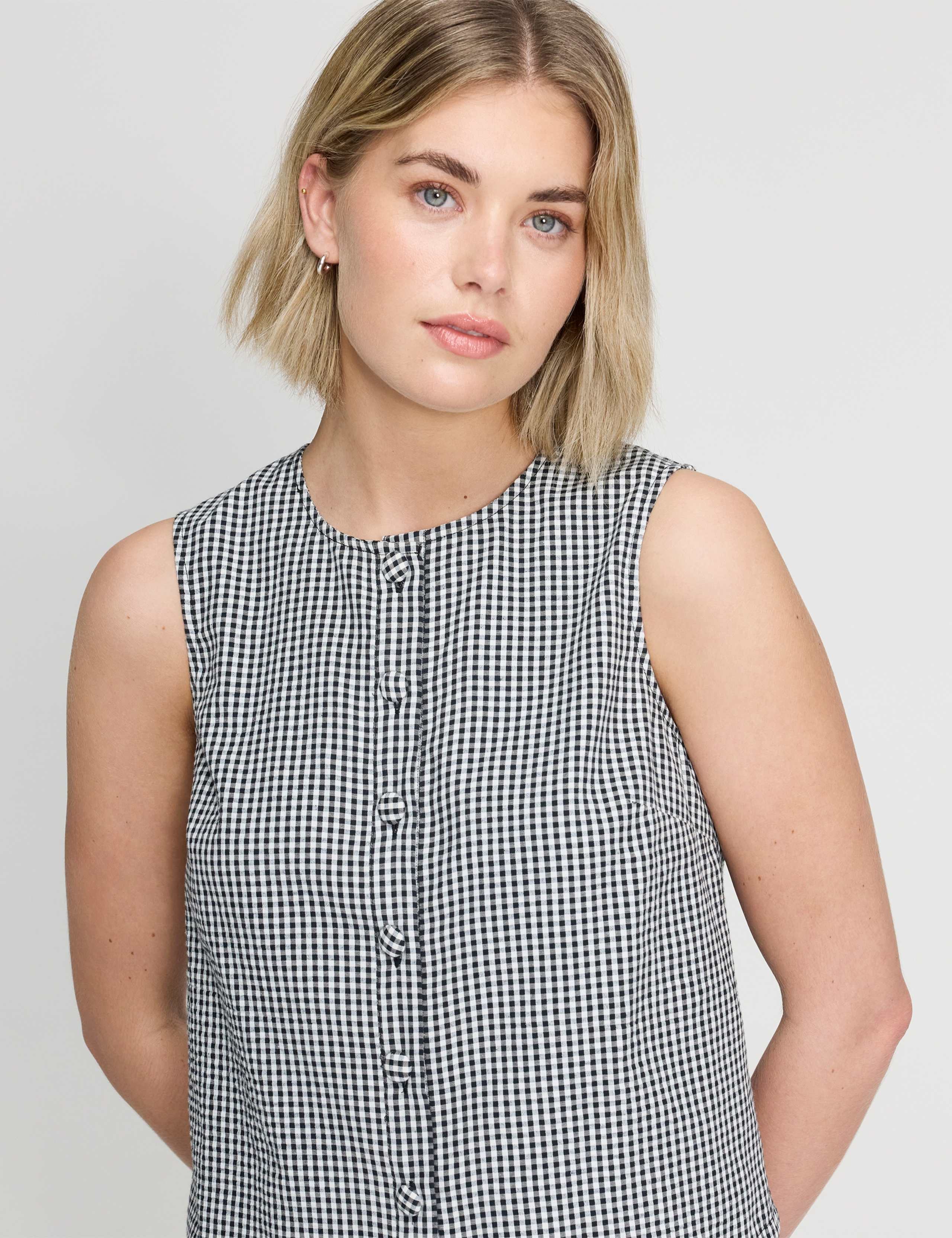 Pure Cotton Gingham Top 3 of 6