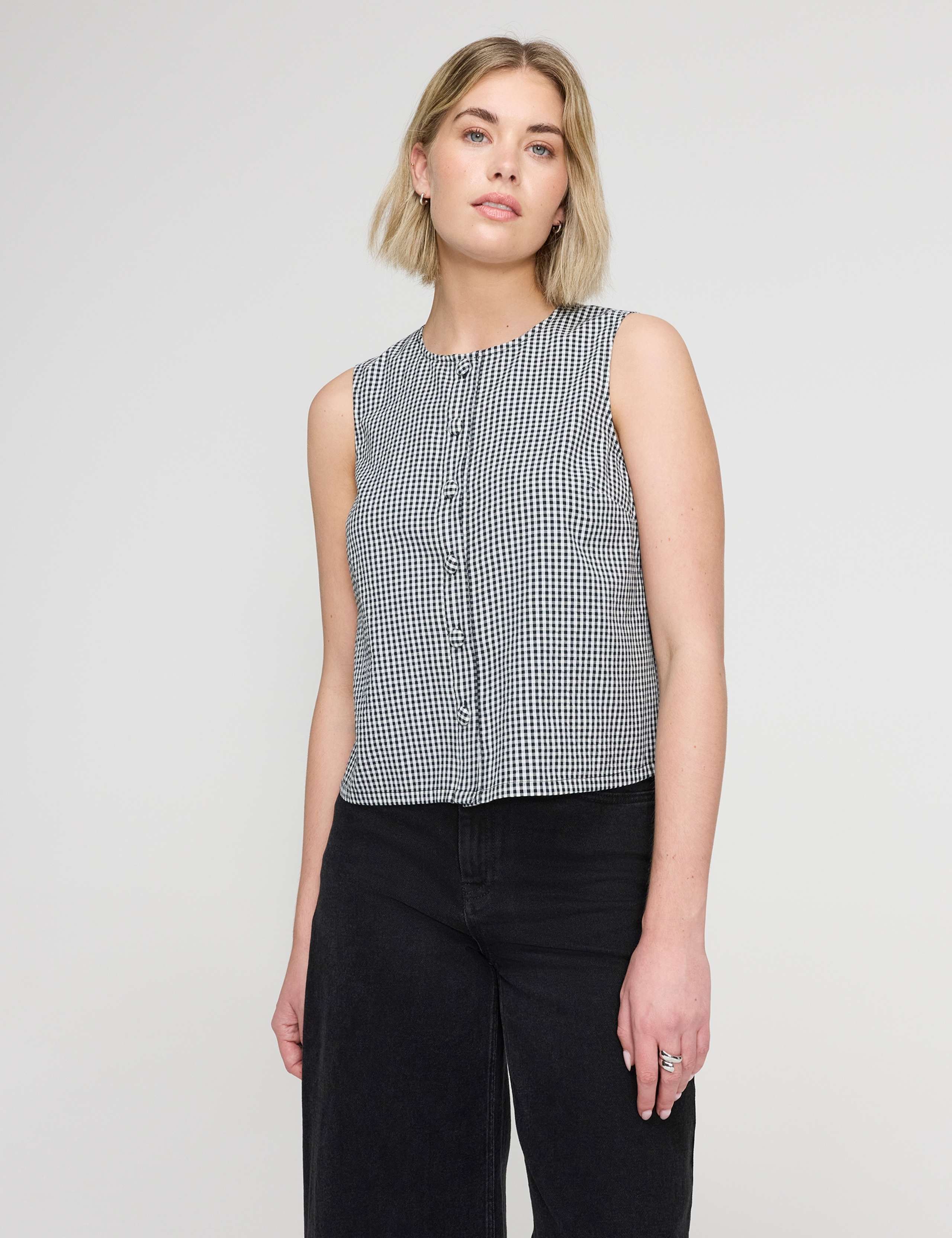 Pure Cotton Gingham Top 4 of 6