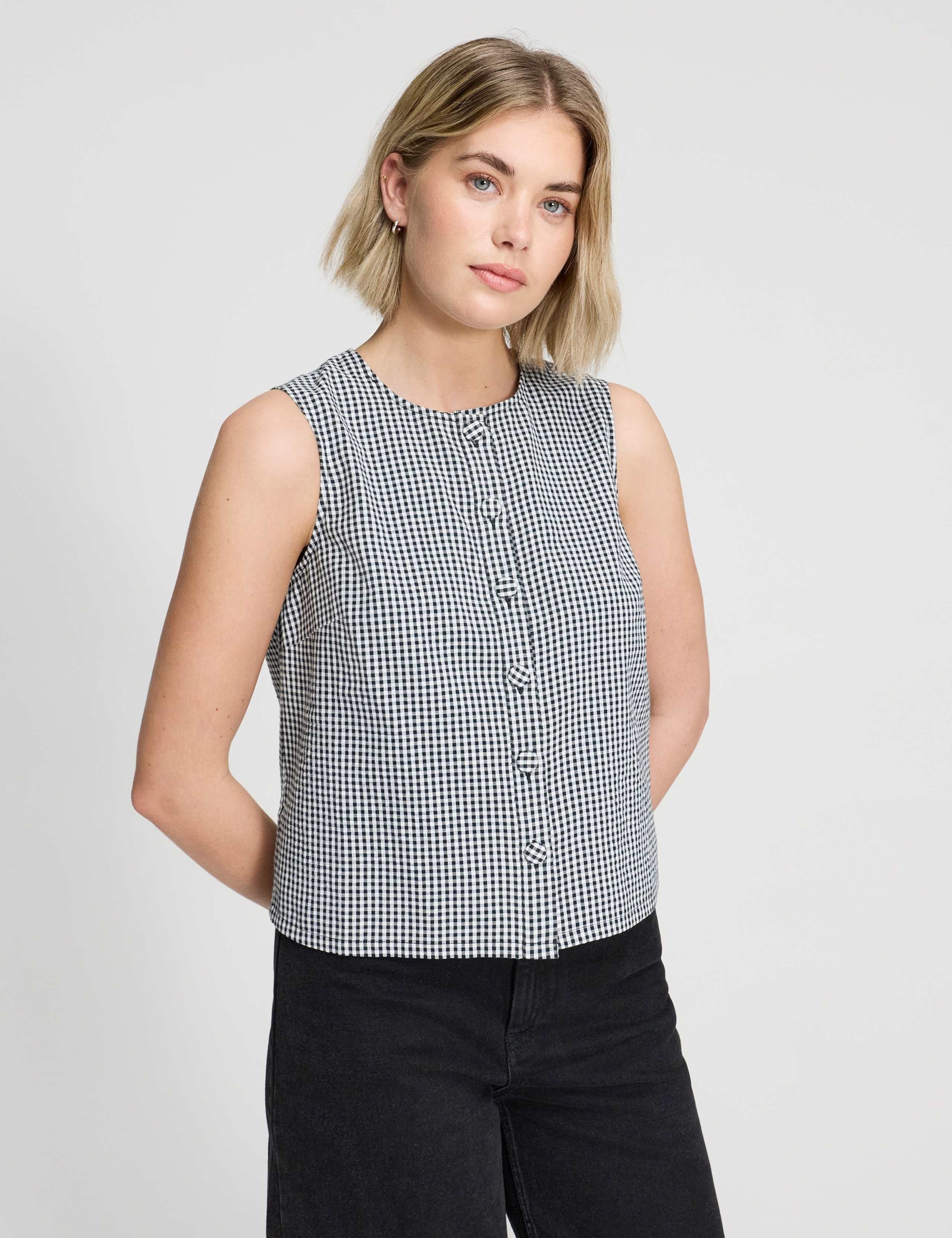 Pure Cotton Gingham Top 6 of 6