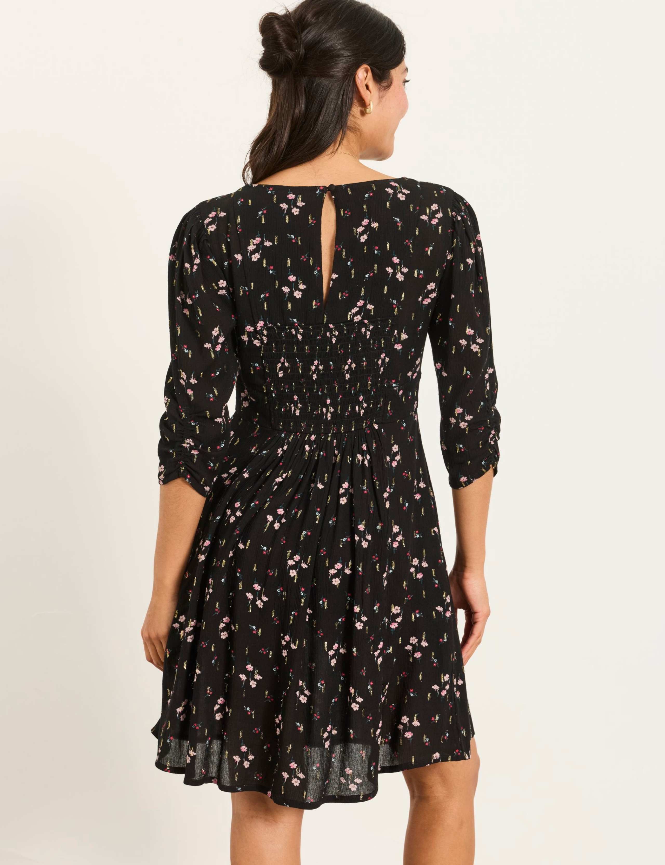 Printed V Neck Mini Dress 3 of 6
