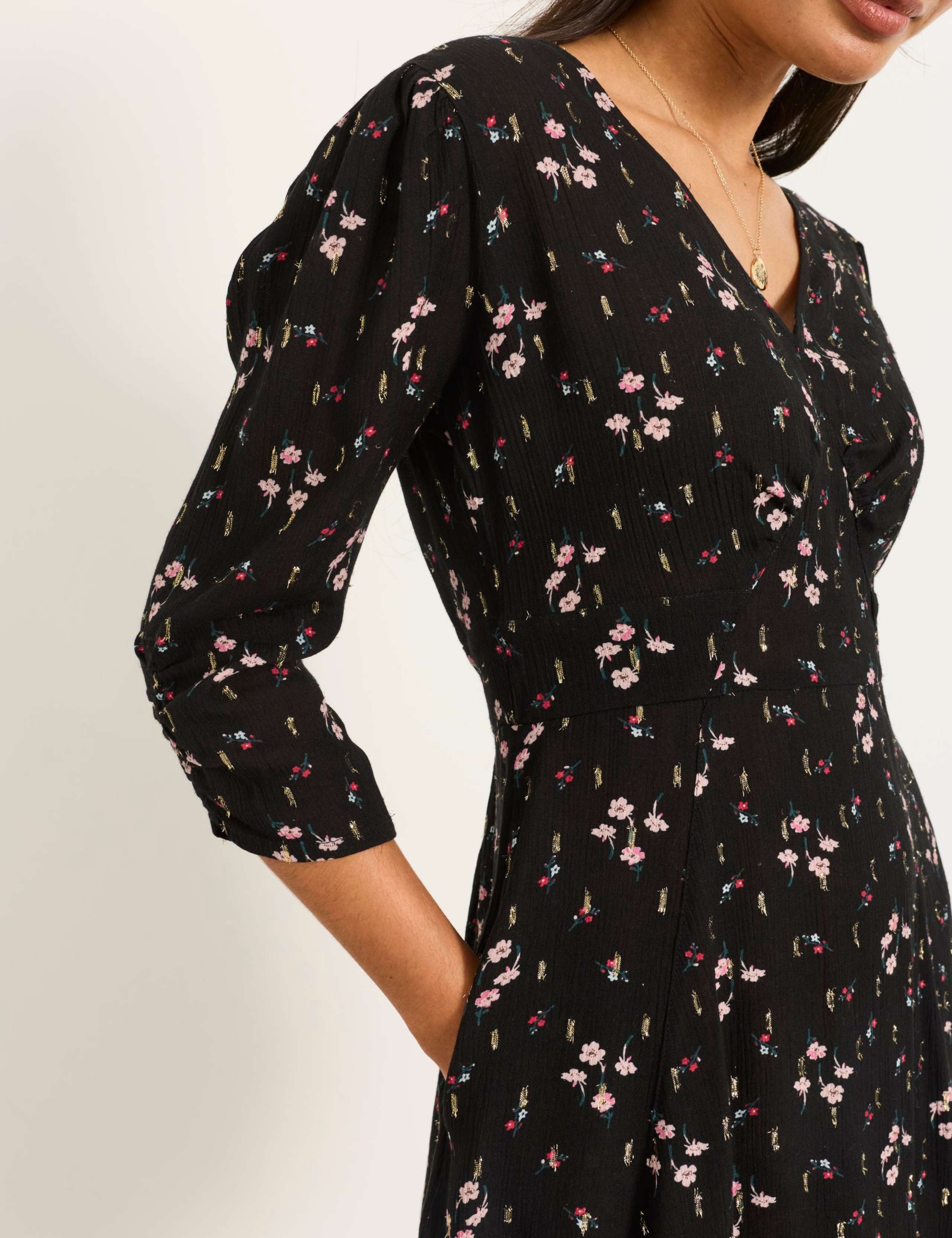 Printed V Neck Mini Dress 4 of 6