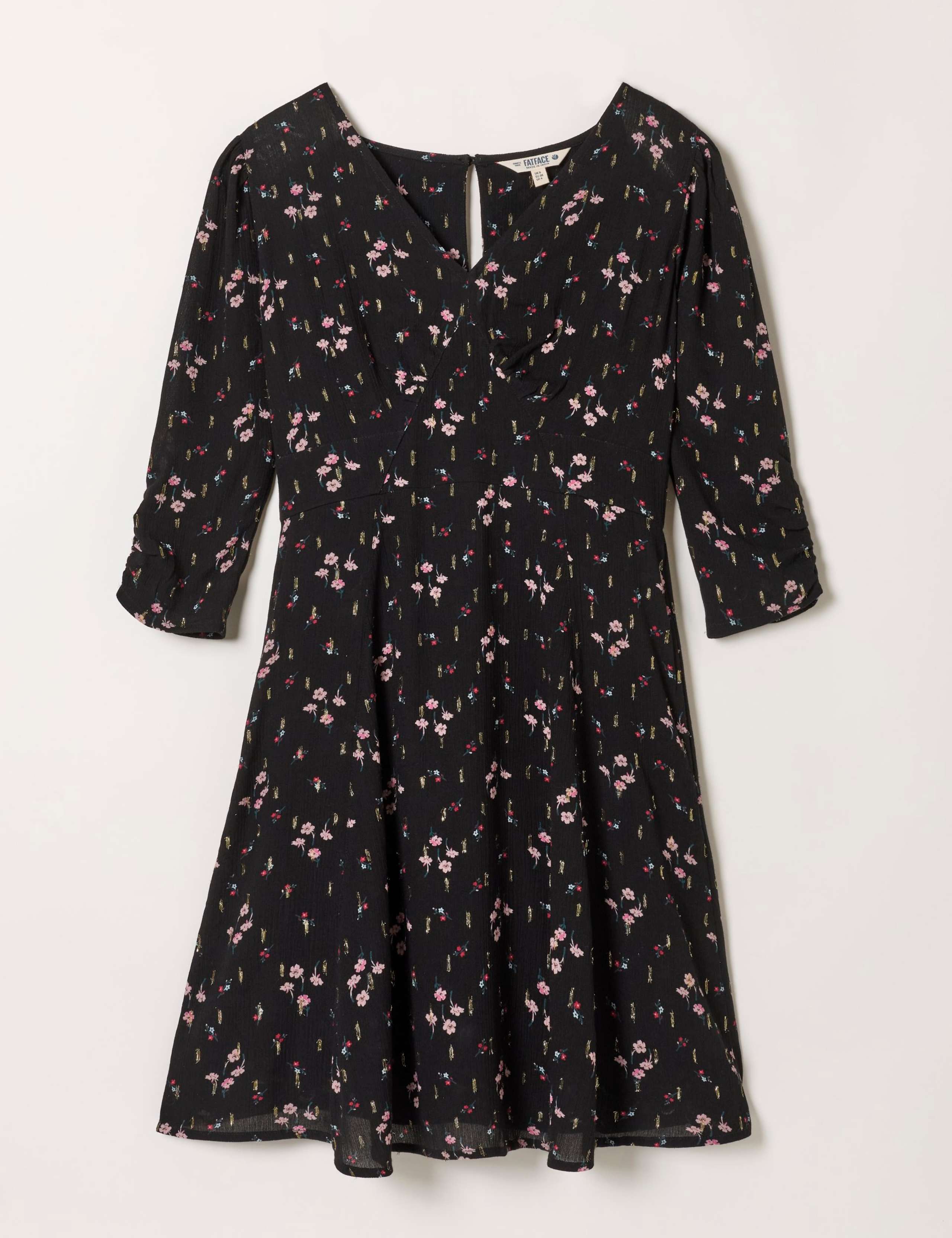 Printed V Neck Mini Dress 2 of 6