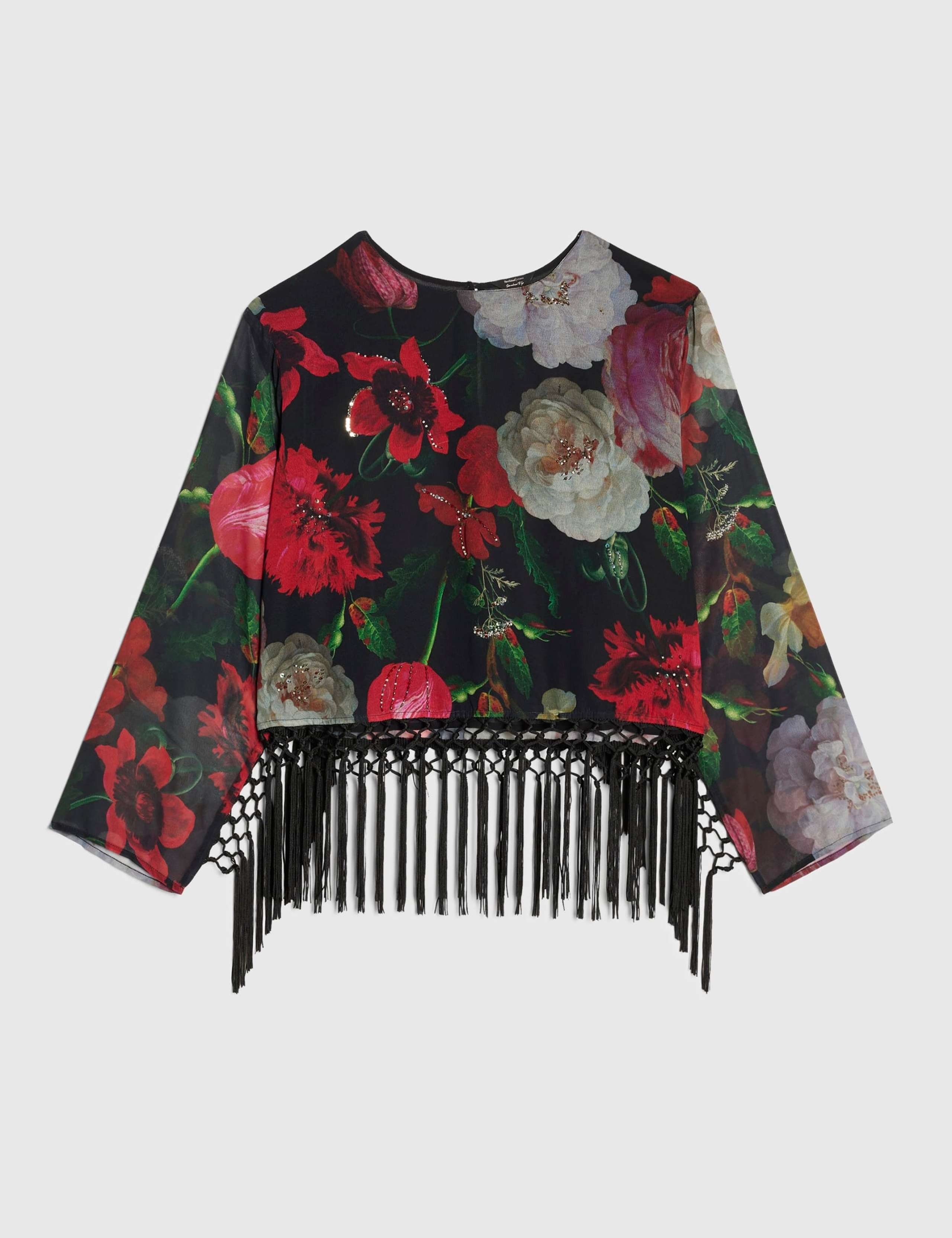 Floral Fringed Crew Neck Top 2 of 3