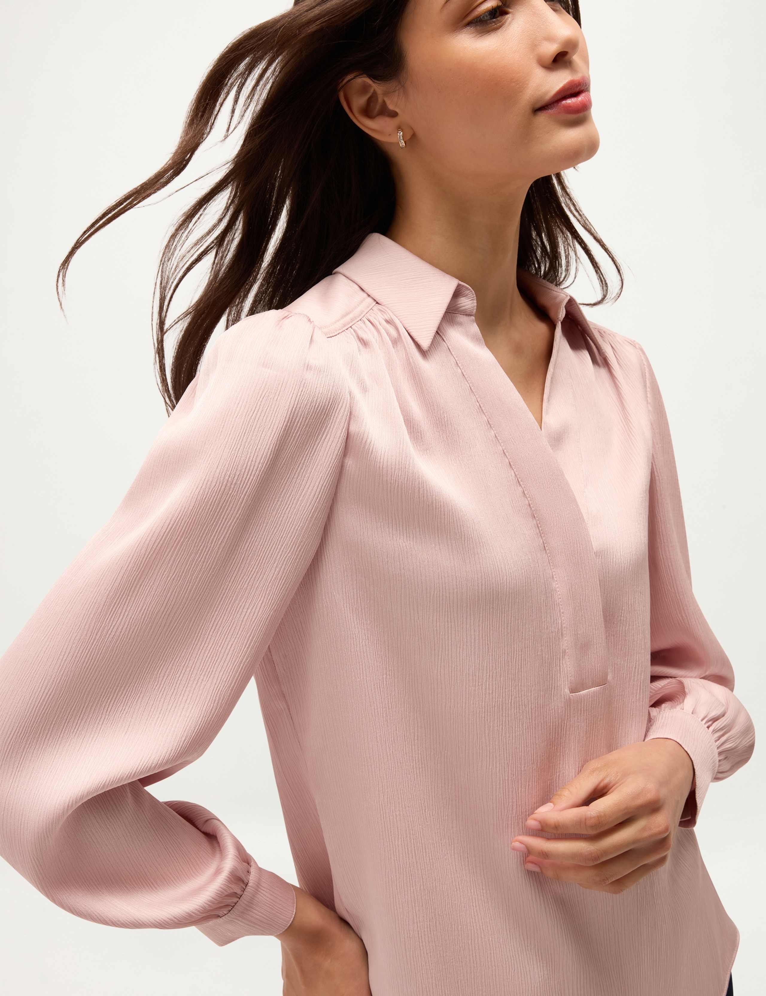 Collared Blouson Sleeve Blouse 6 of 6