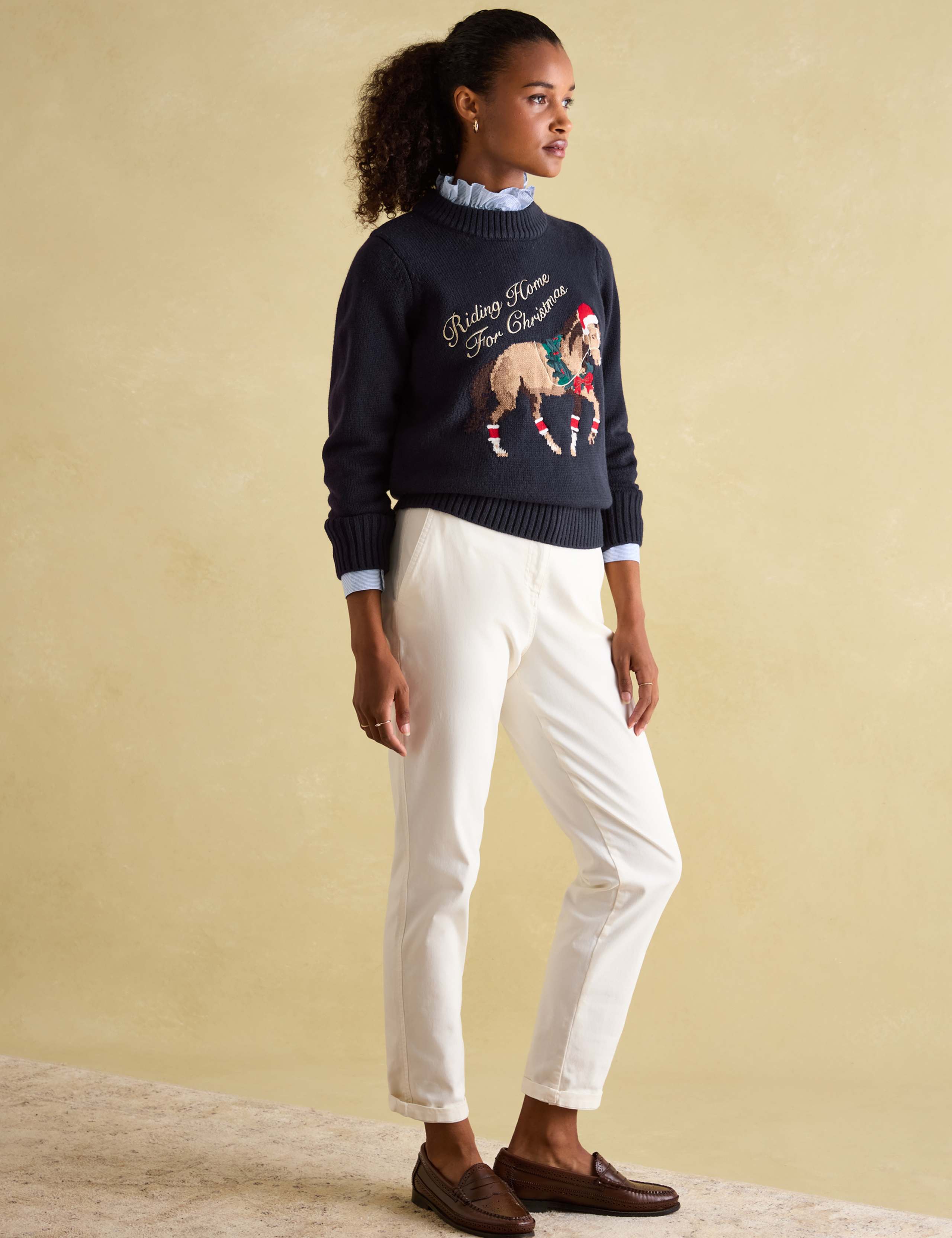 Embroidered Crew Neck Jumper with Wool 3 of 6