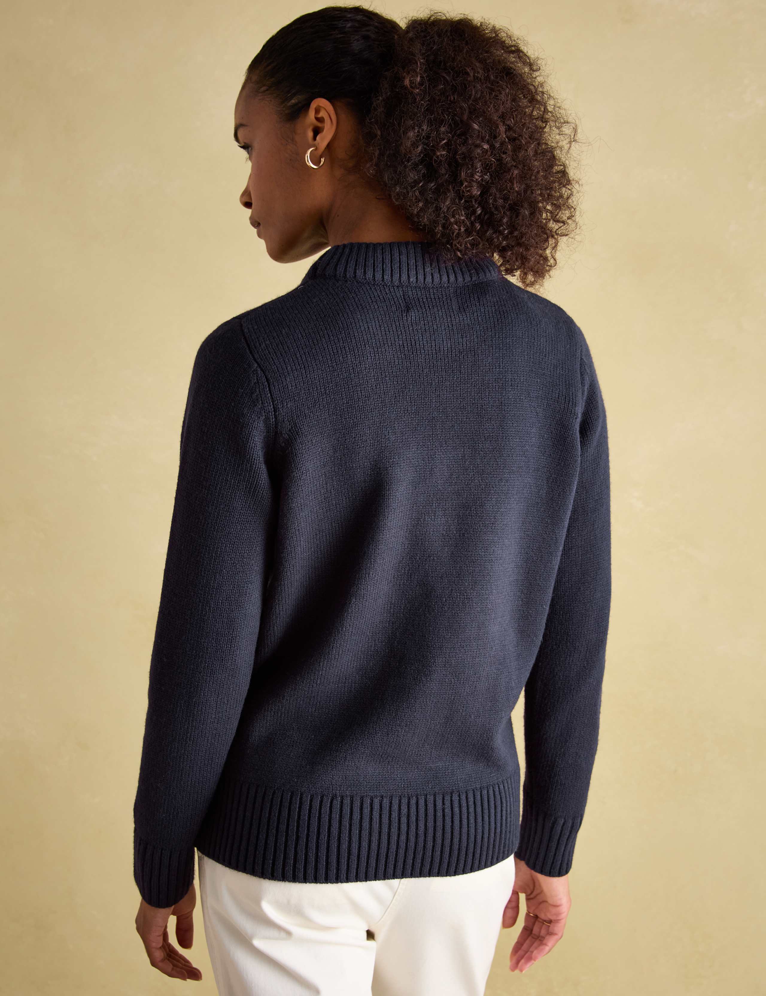 Embroidered Crew Neck Jumper with Wool 4 of 6