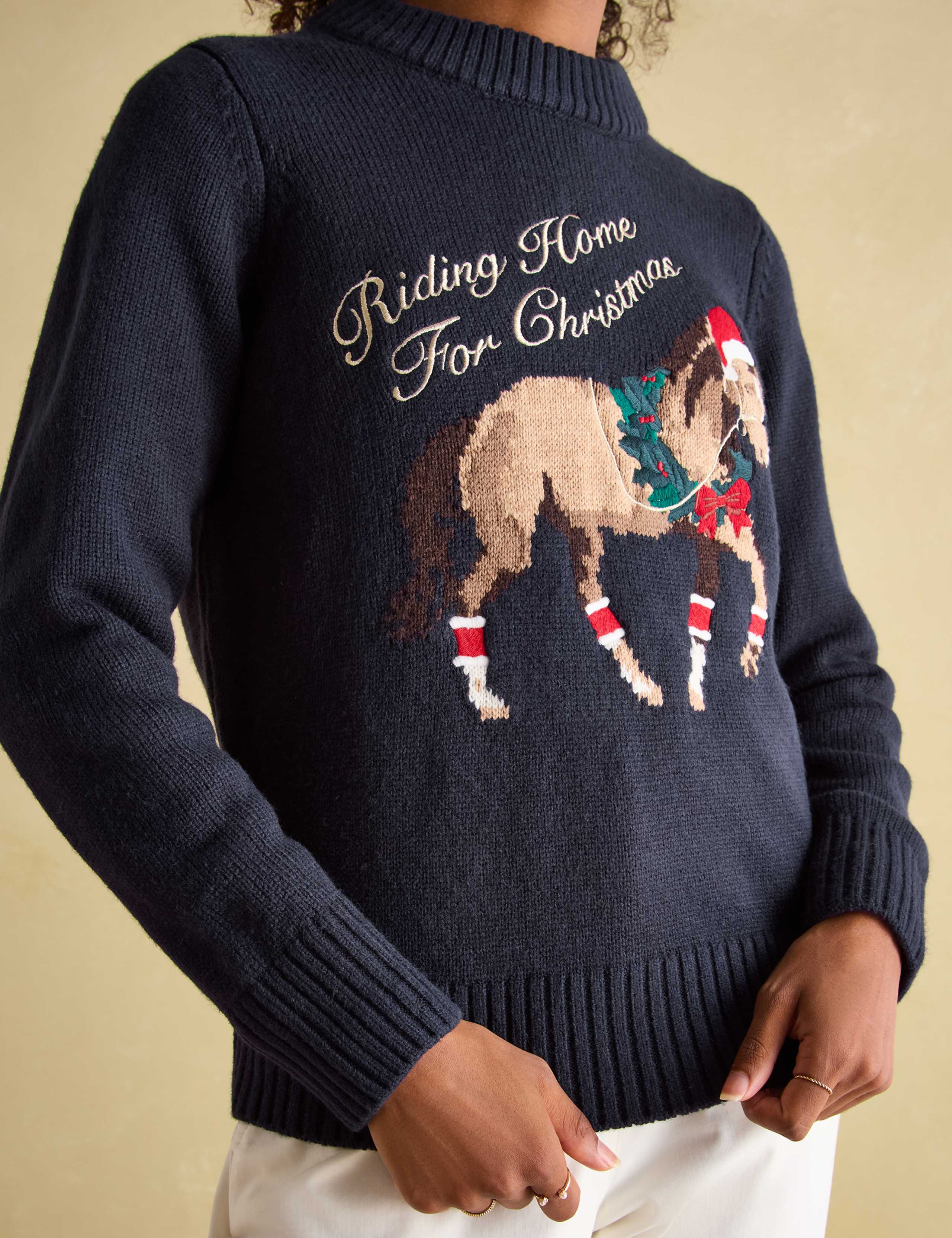 Embroidered Crew Neck Jumper with Wool 5 of 6
