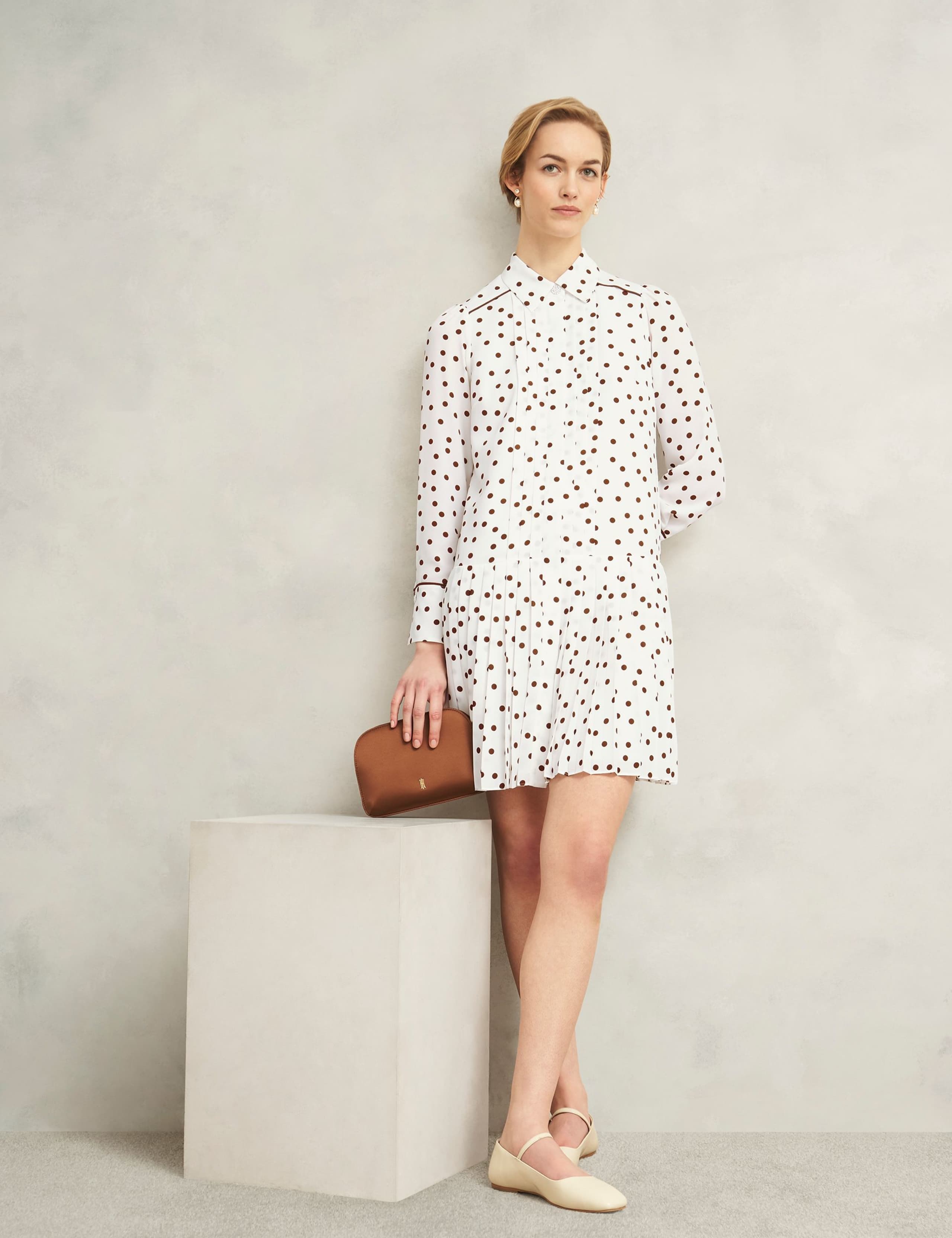 Polka Dot Collared Mini Shift Dress 4 of 9