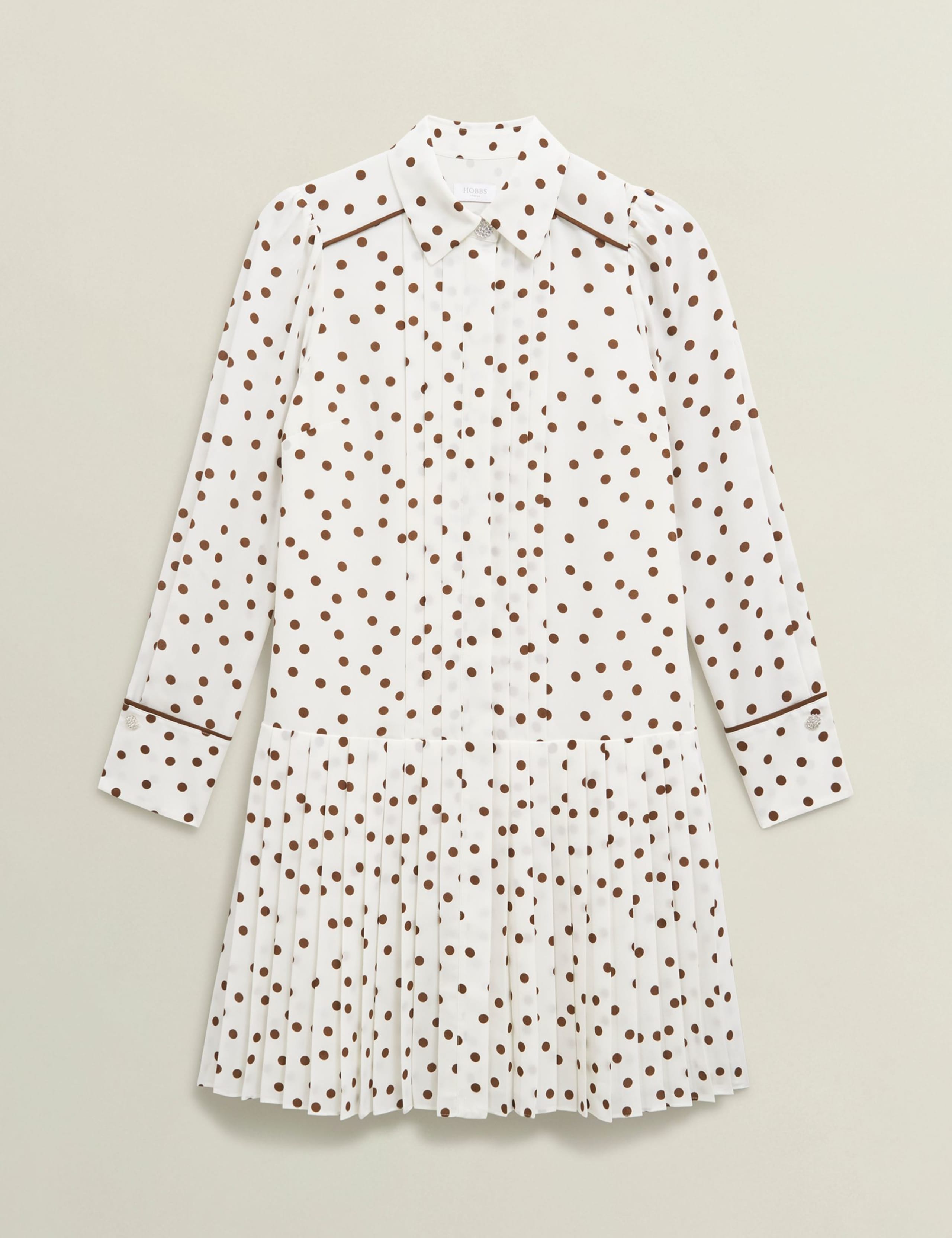 Polka Dot Collared Mini Shift Dress 2 of 9