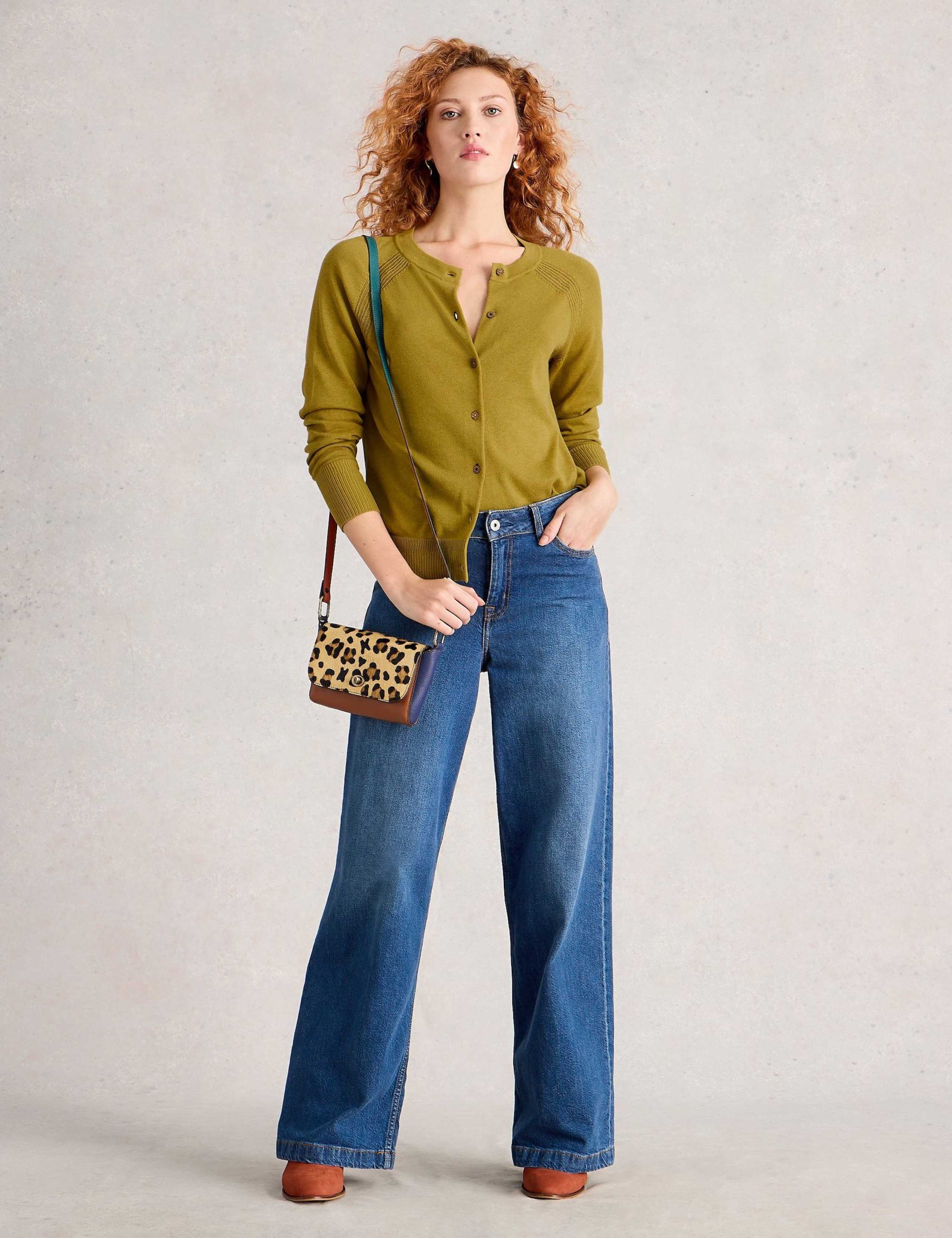 Pure Cotton Crew Neck Cardigan 1 of 6