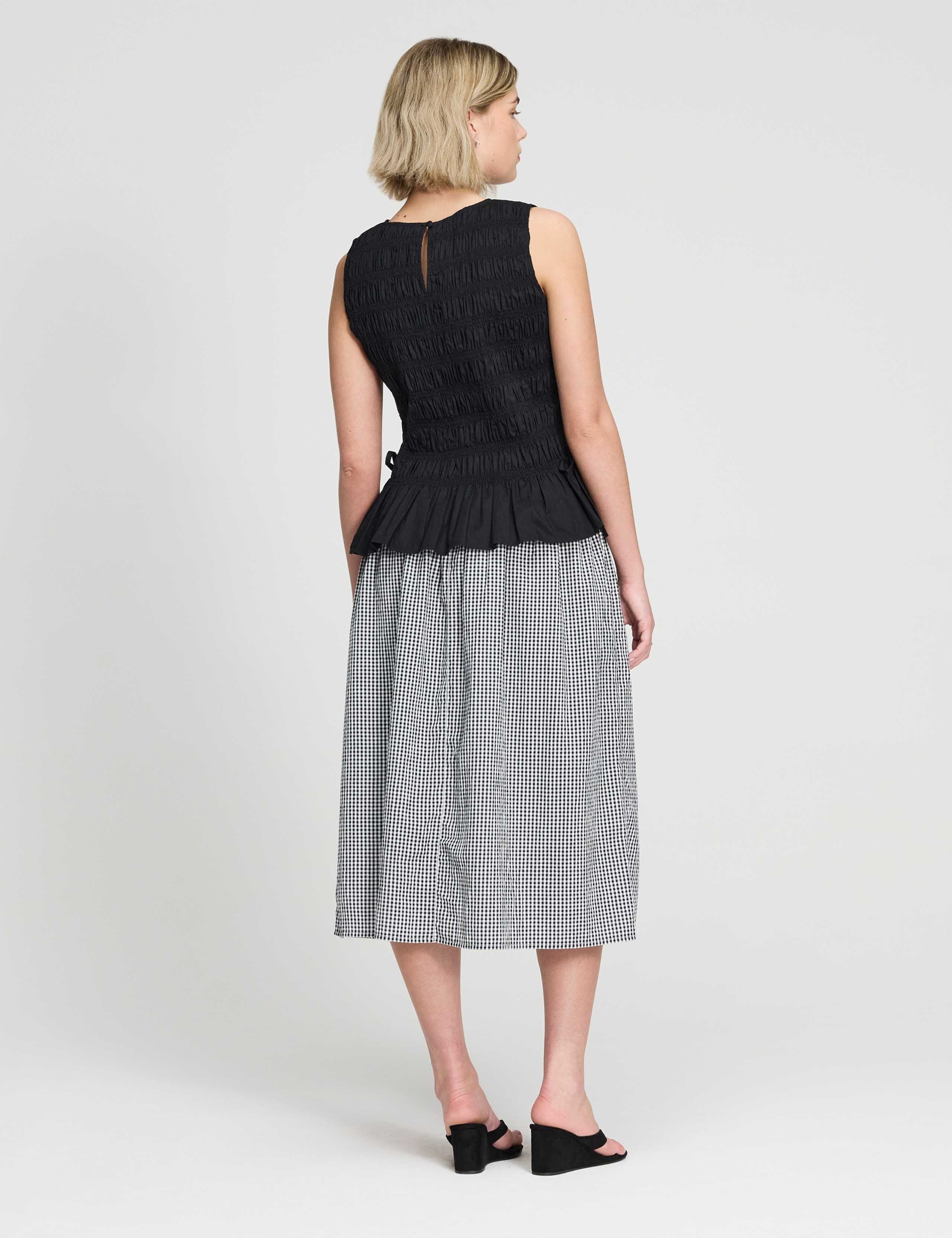 Pure Cotton Shirred Peplum Top 3 of 5