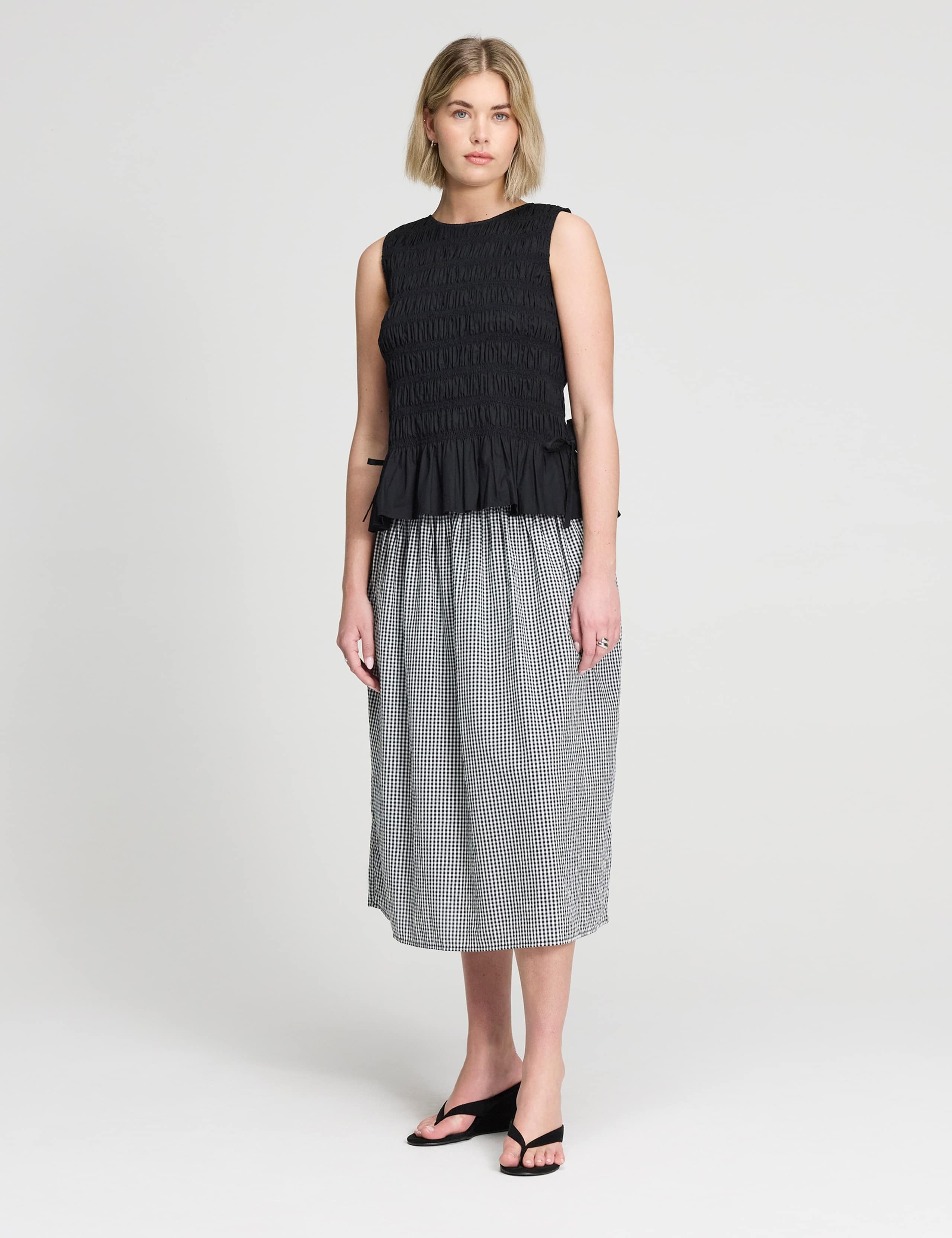 Pure Cotton Shirred Peplum Top 4 of 5