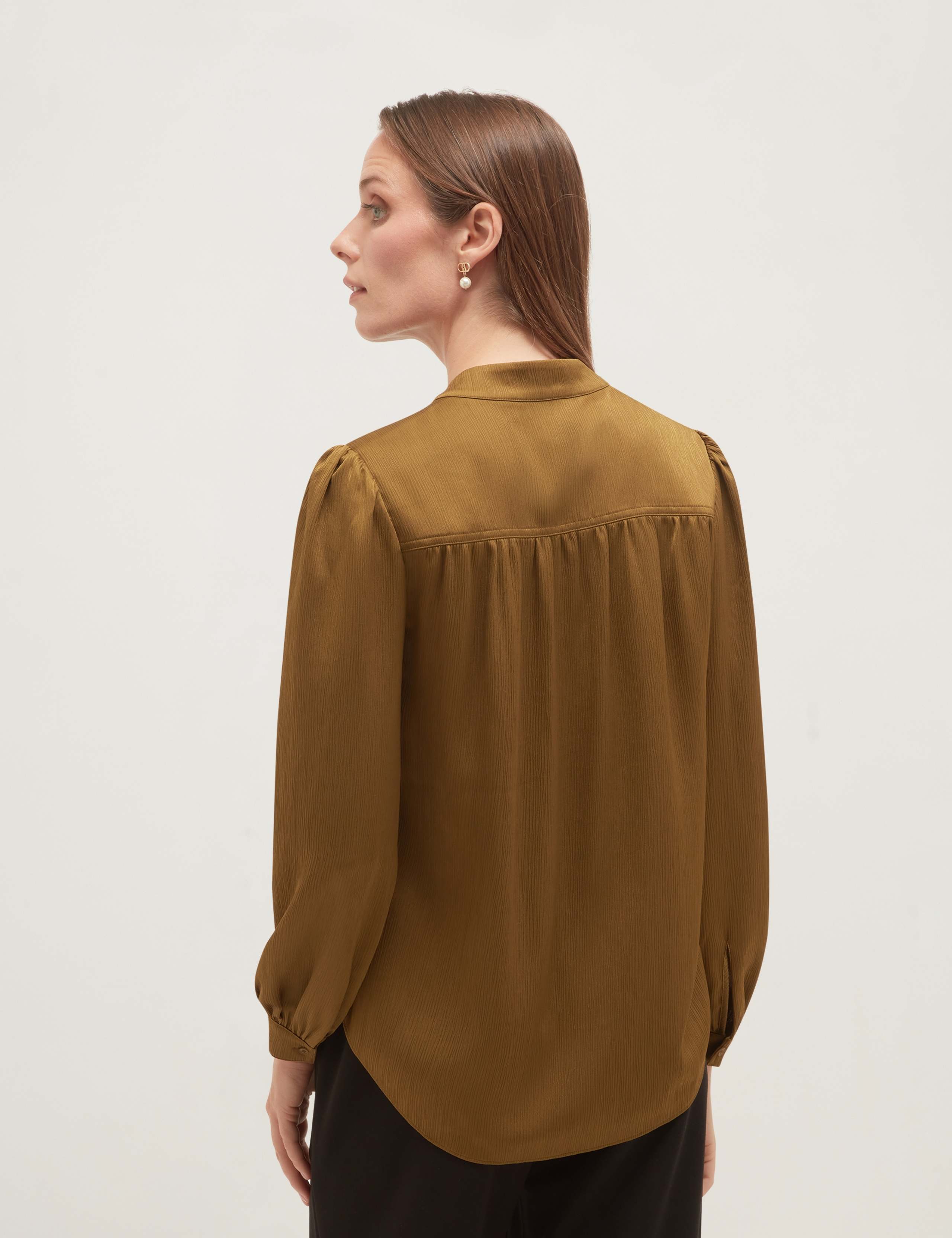 Satin Textured Notch Neck Blouse 5 of 5