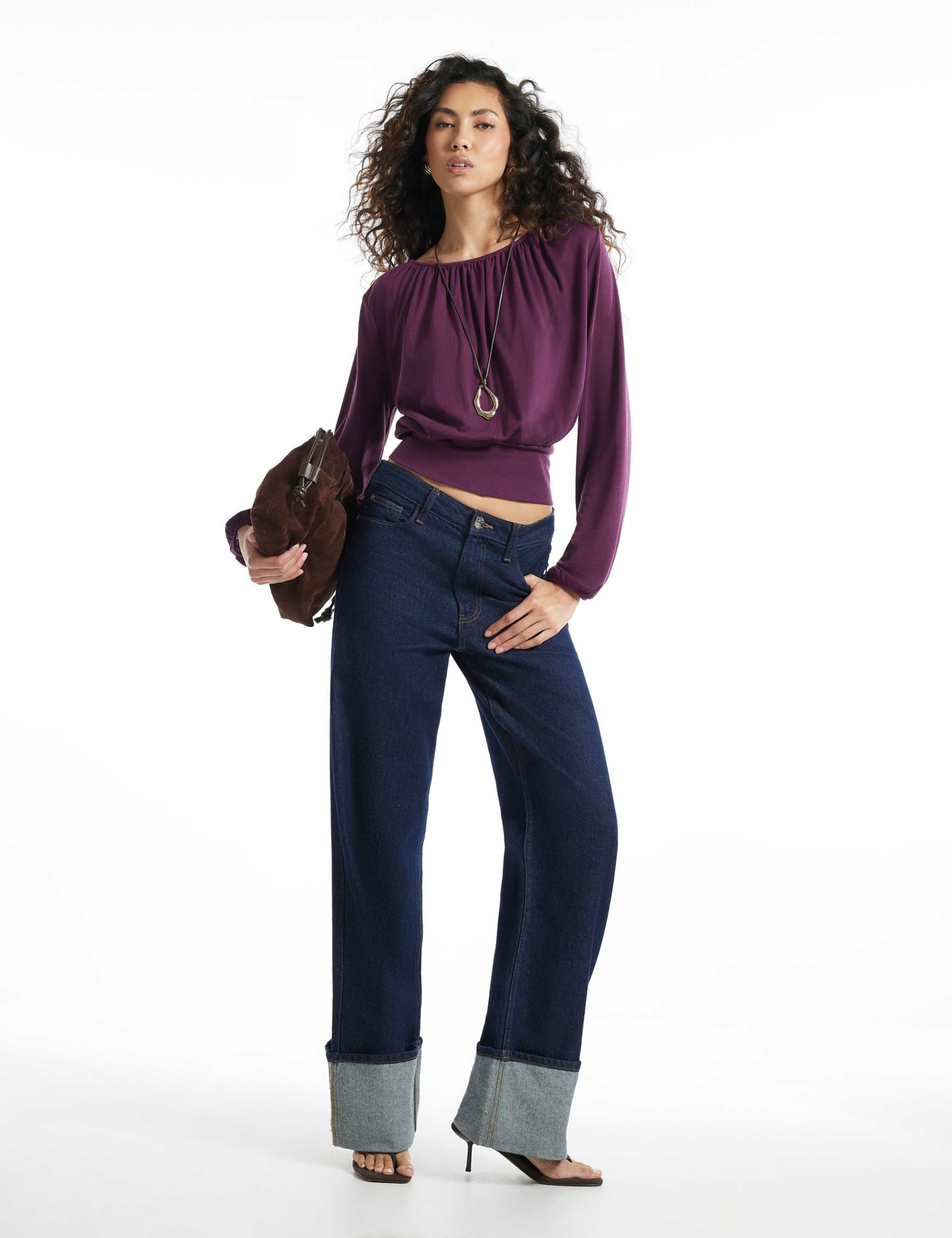 Ruched Neck Banded Top 6 of 6