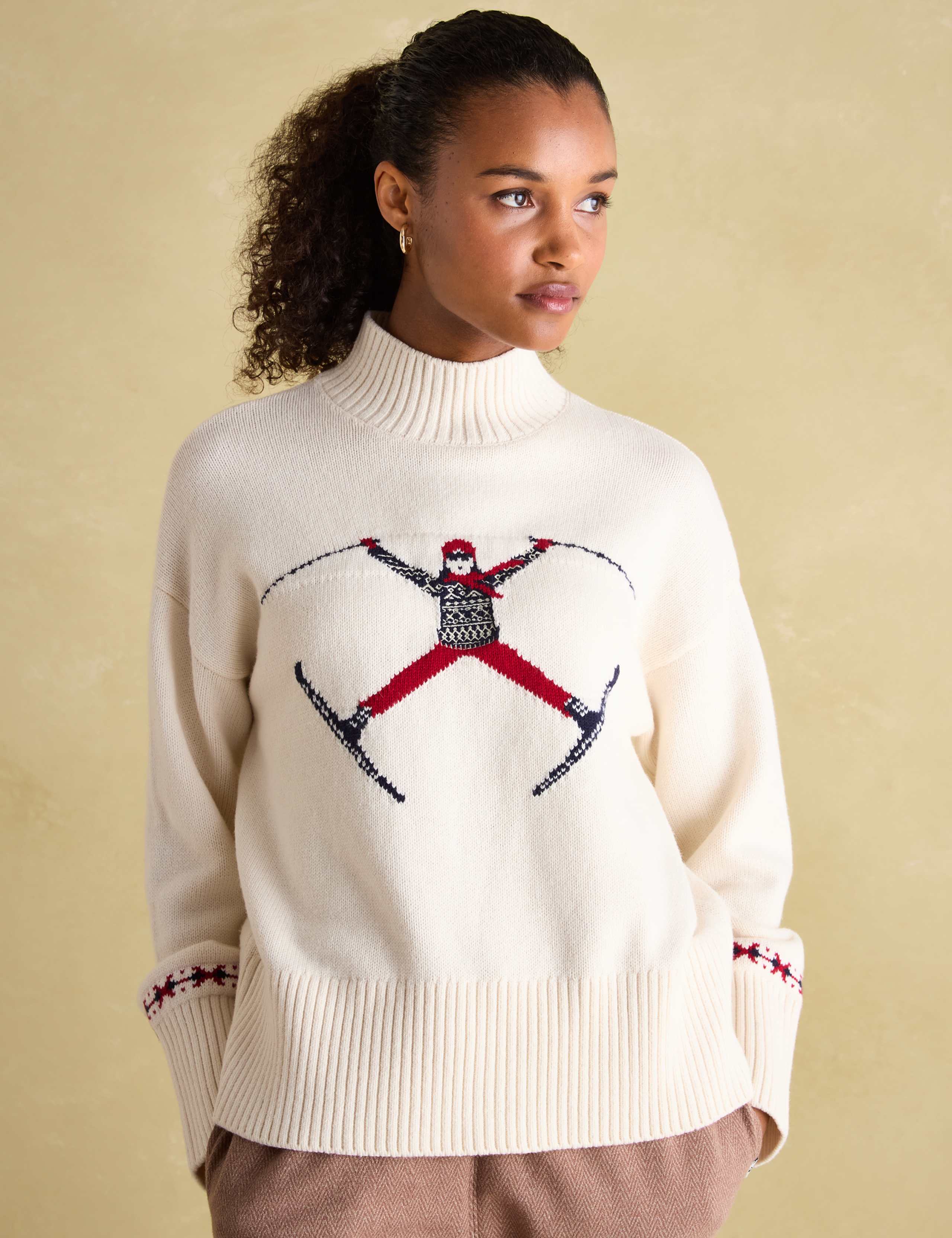 Textured Funnel Neck Jumper with Wool 3 of 6