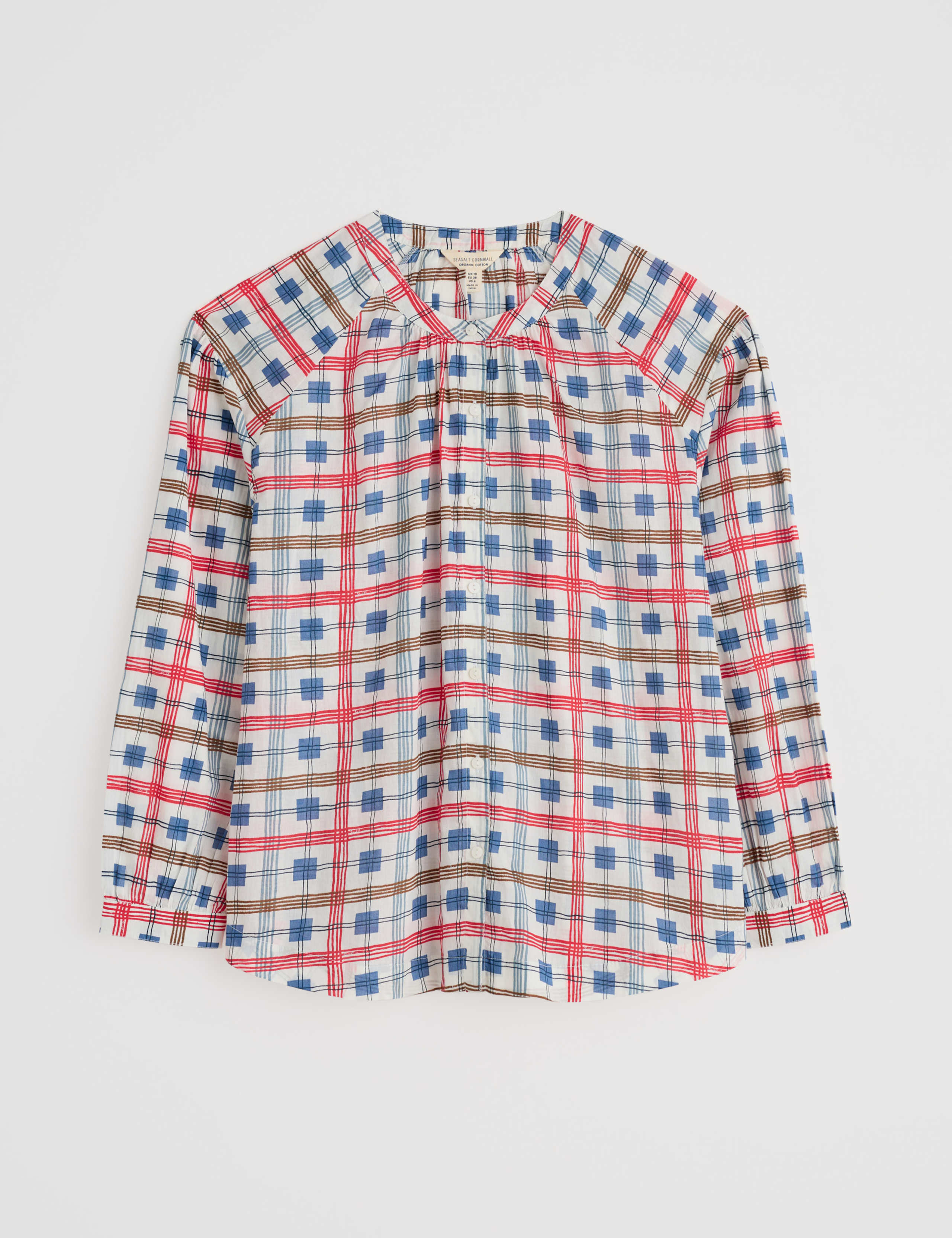 Pure Cotton Checked Round Neck Button Through Shirt 2 of 4