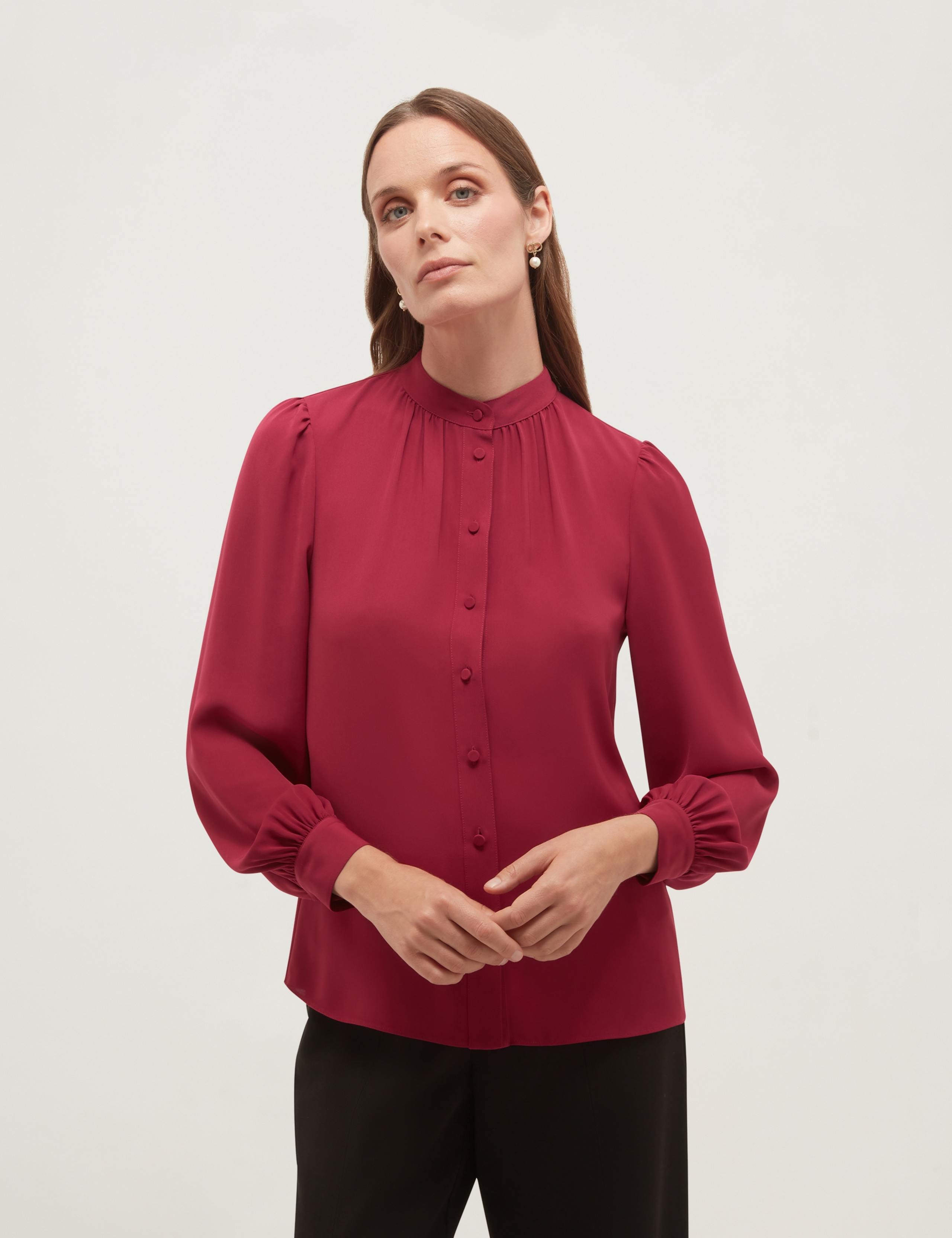 Round Neck Pleat Detail Blouse 1 of 5