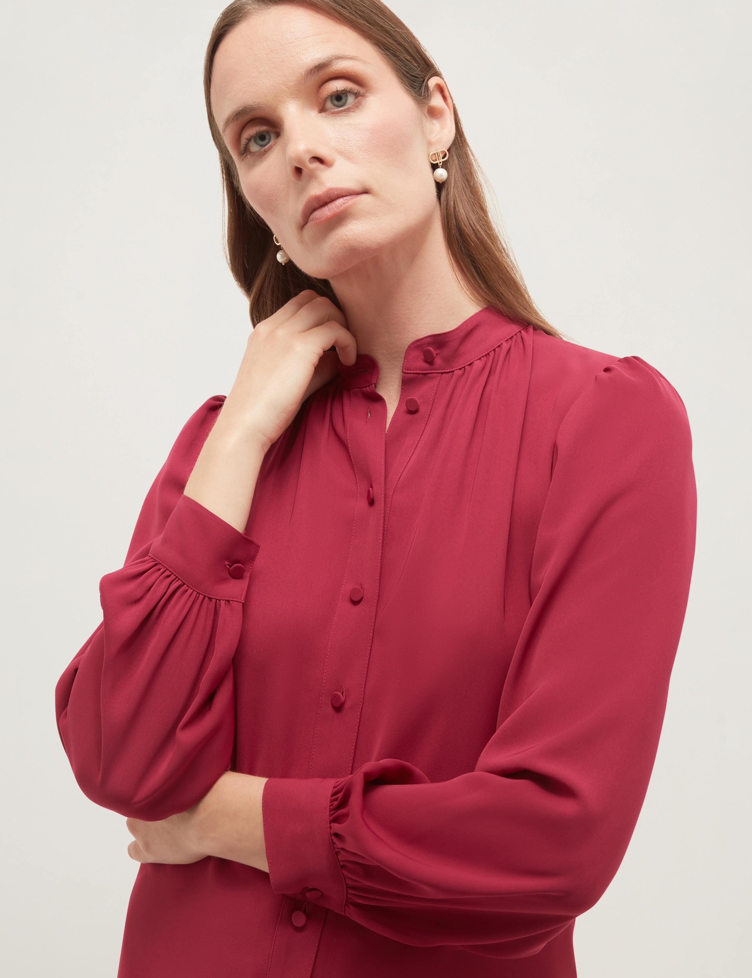 Round Neck Pleat Detail Blouse 4 of 5