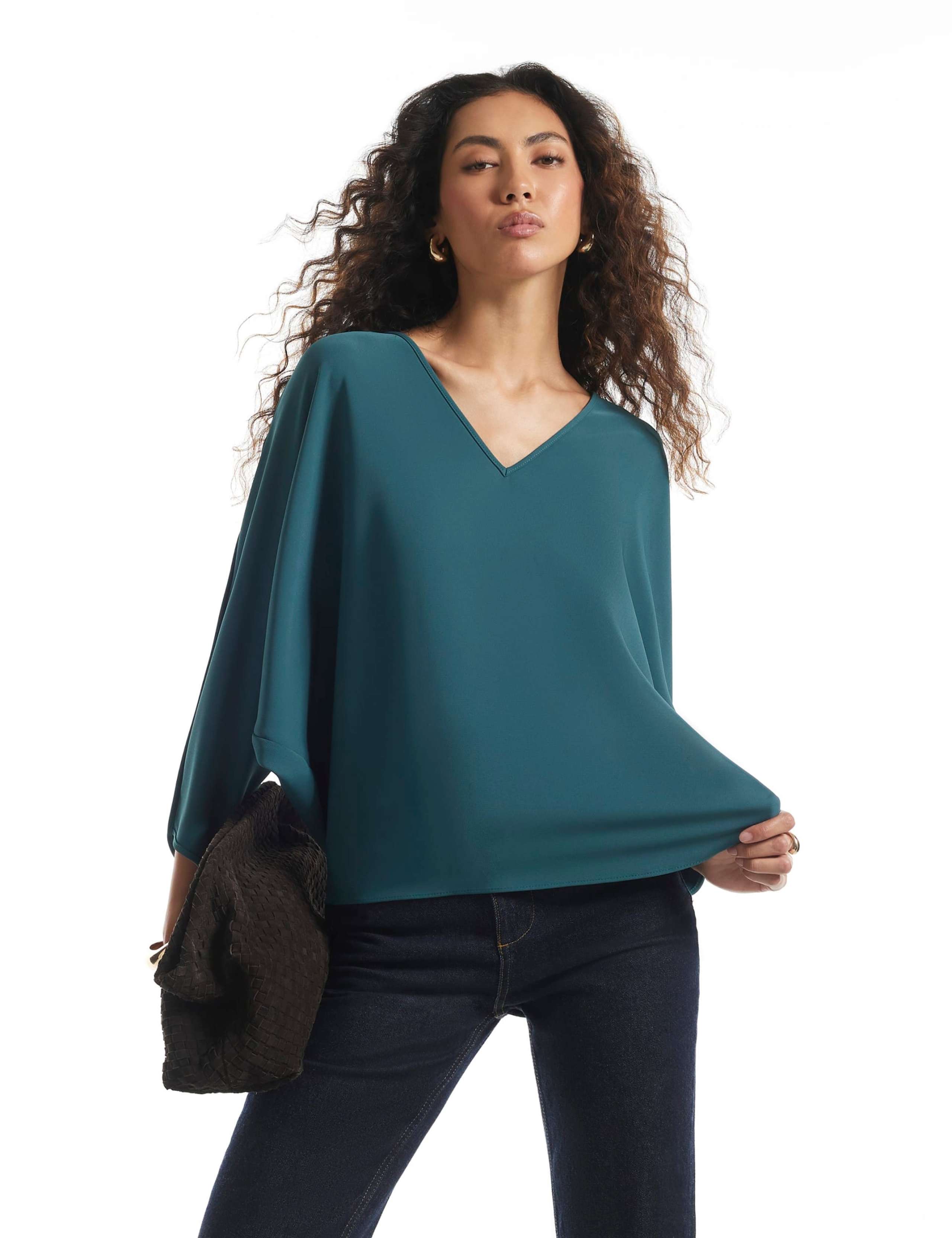 Batwing V Neck Top 1 of 6
