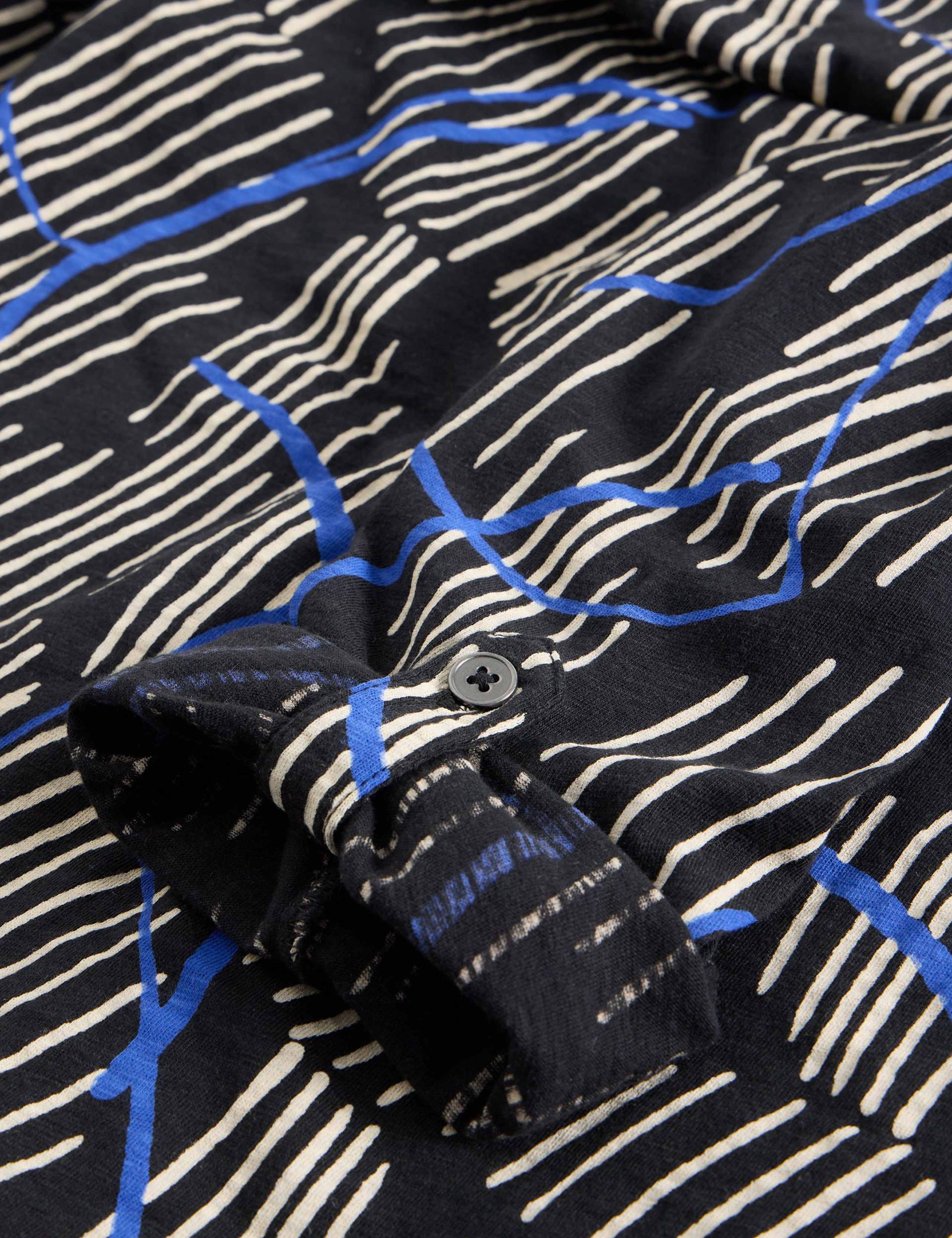 Pure Cotton Jersey Leaf Print Collared Shirt 4 of 6