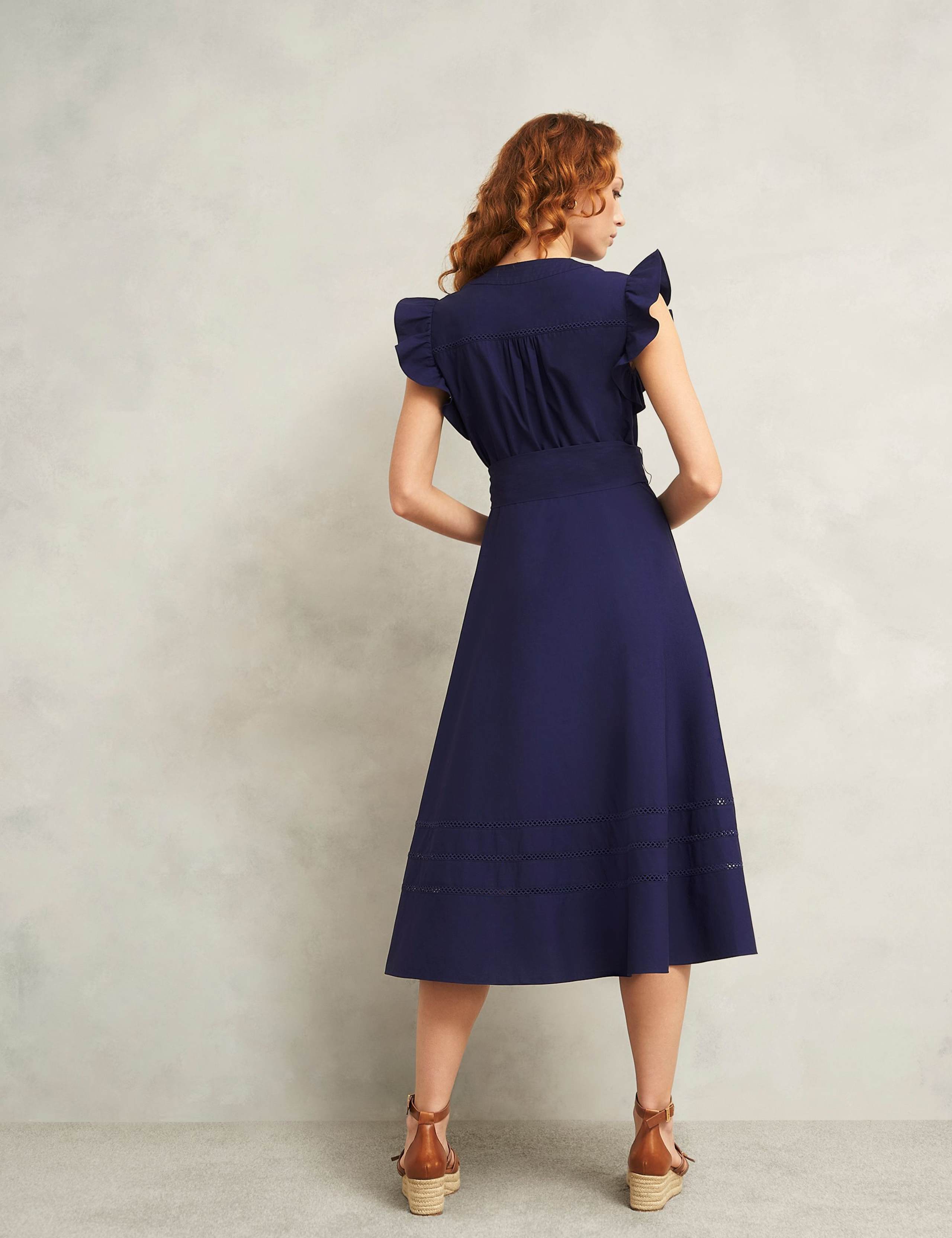 Pure Cotton Notch Neck Midi Skater Dress 6 of 7