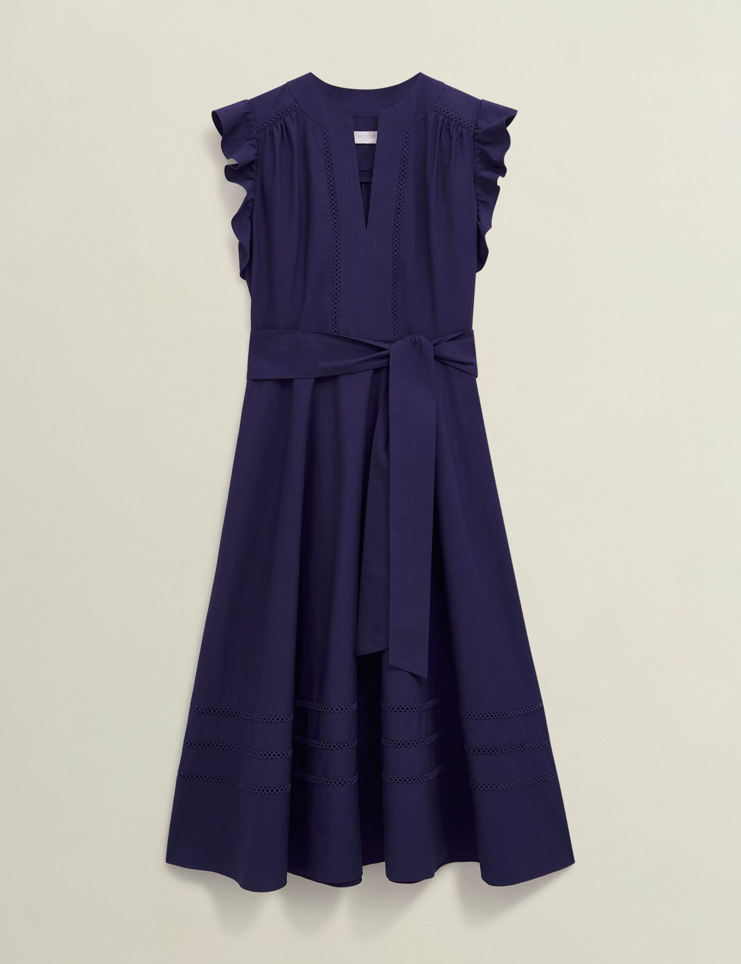Pure Cotton Notch Neck Midi Skater Dress 2 of 7
