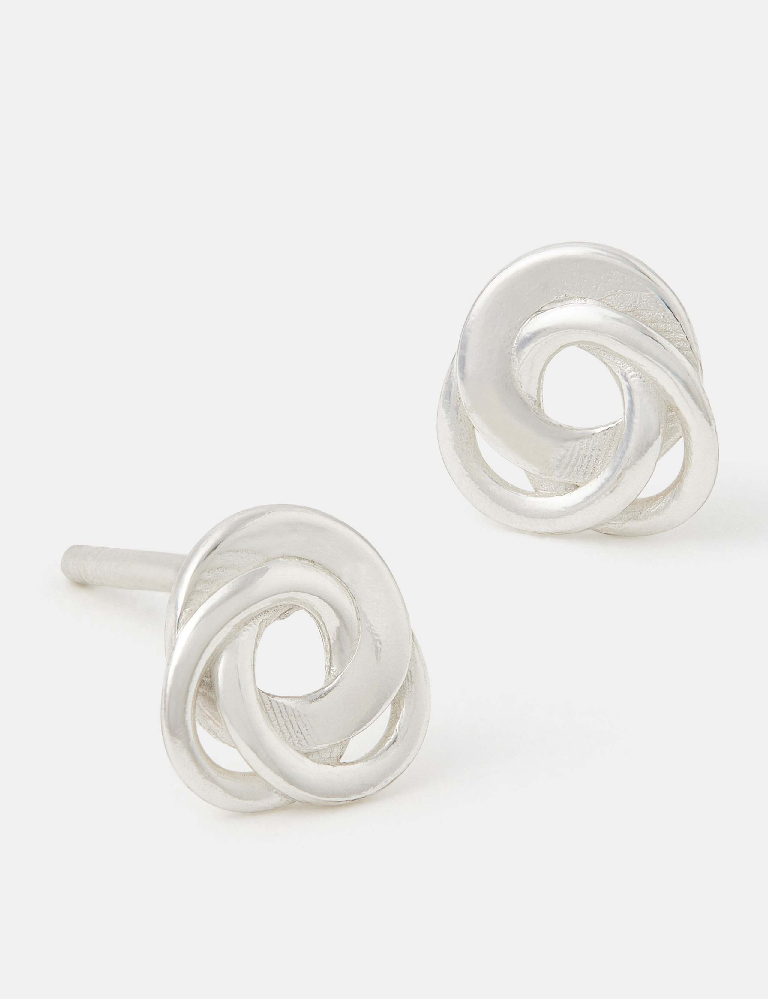 Sterling Silver Knott Stud Earrings 2 of 3