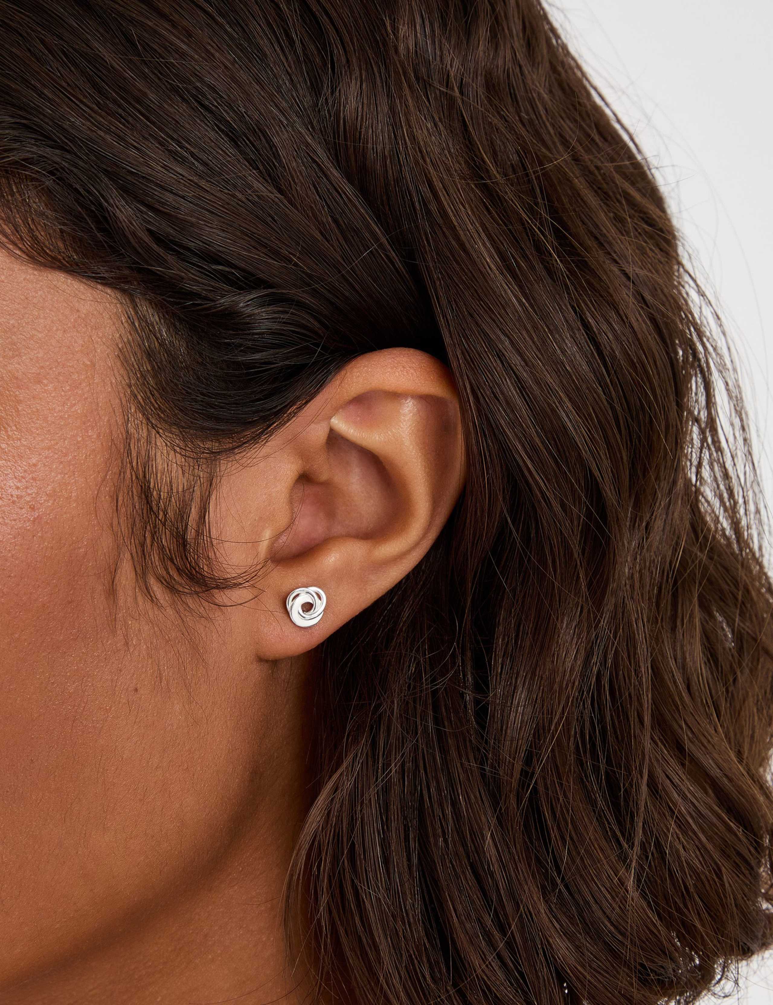 Sterling Silver Knott Stud Earrings 3 of 3