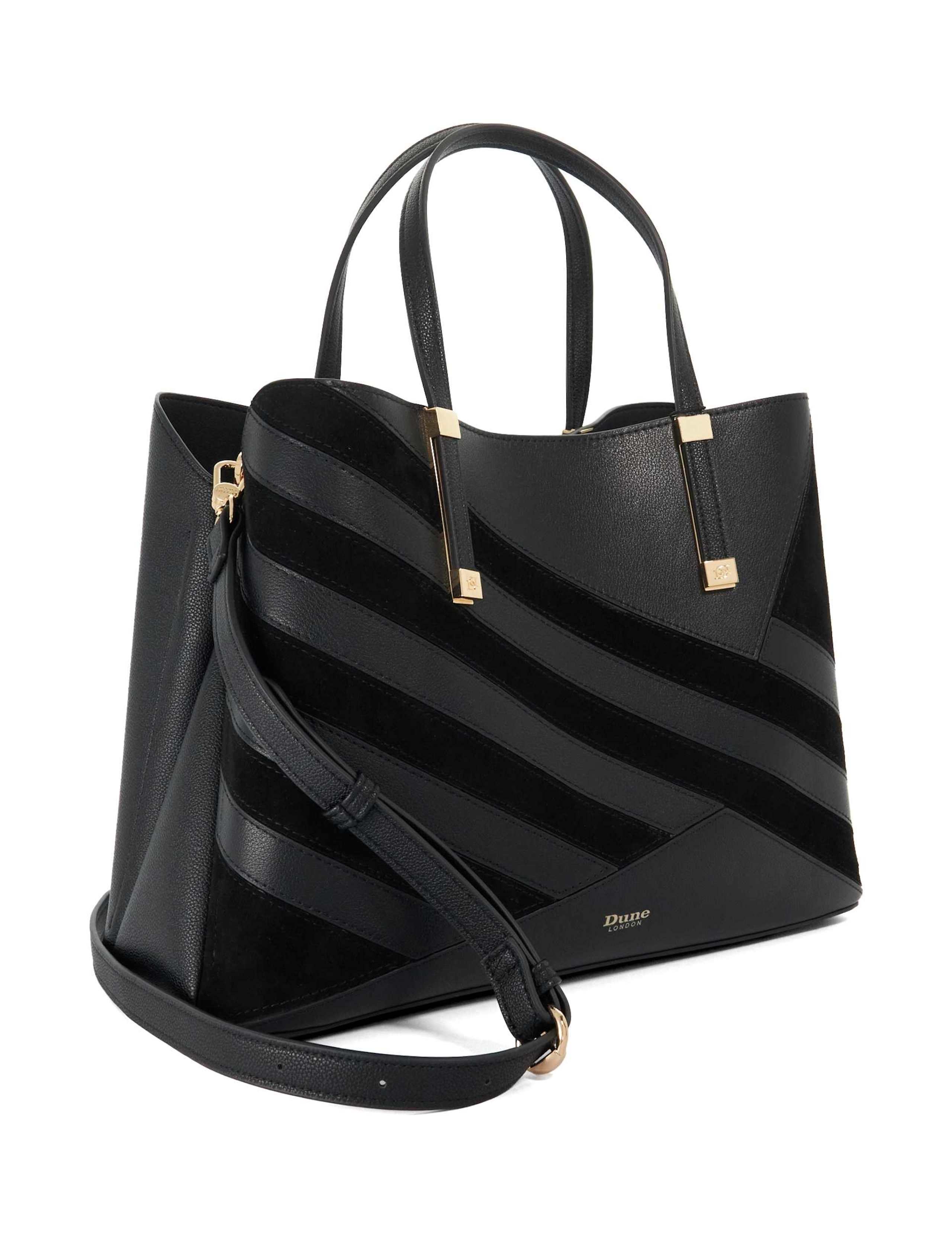 Leather Blend Striped Textured Tote Bag 2 of 5
