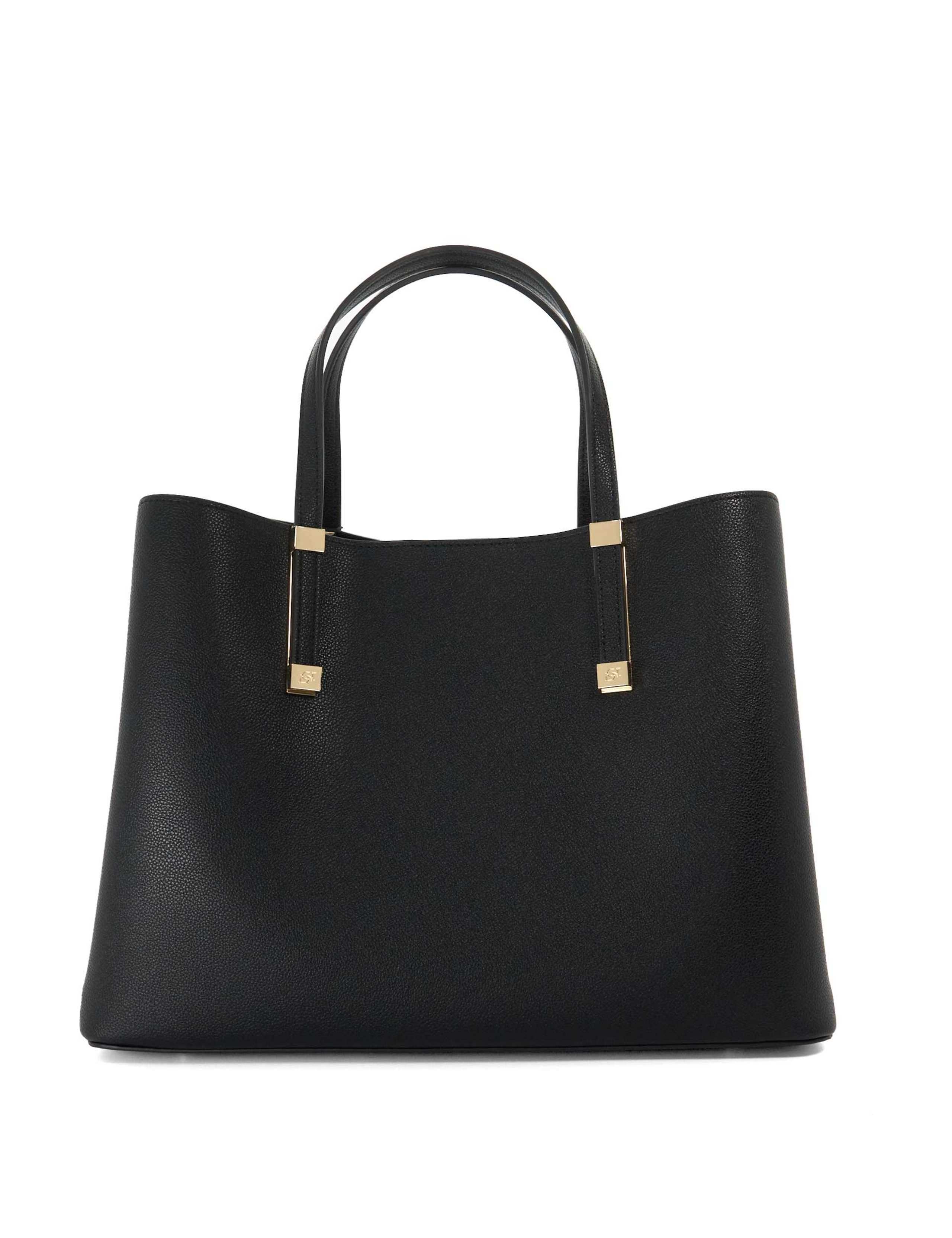 Leather Blend Striped Textured Tote Bag 3 of 5