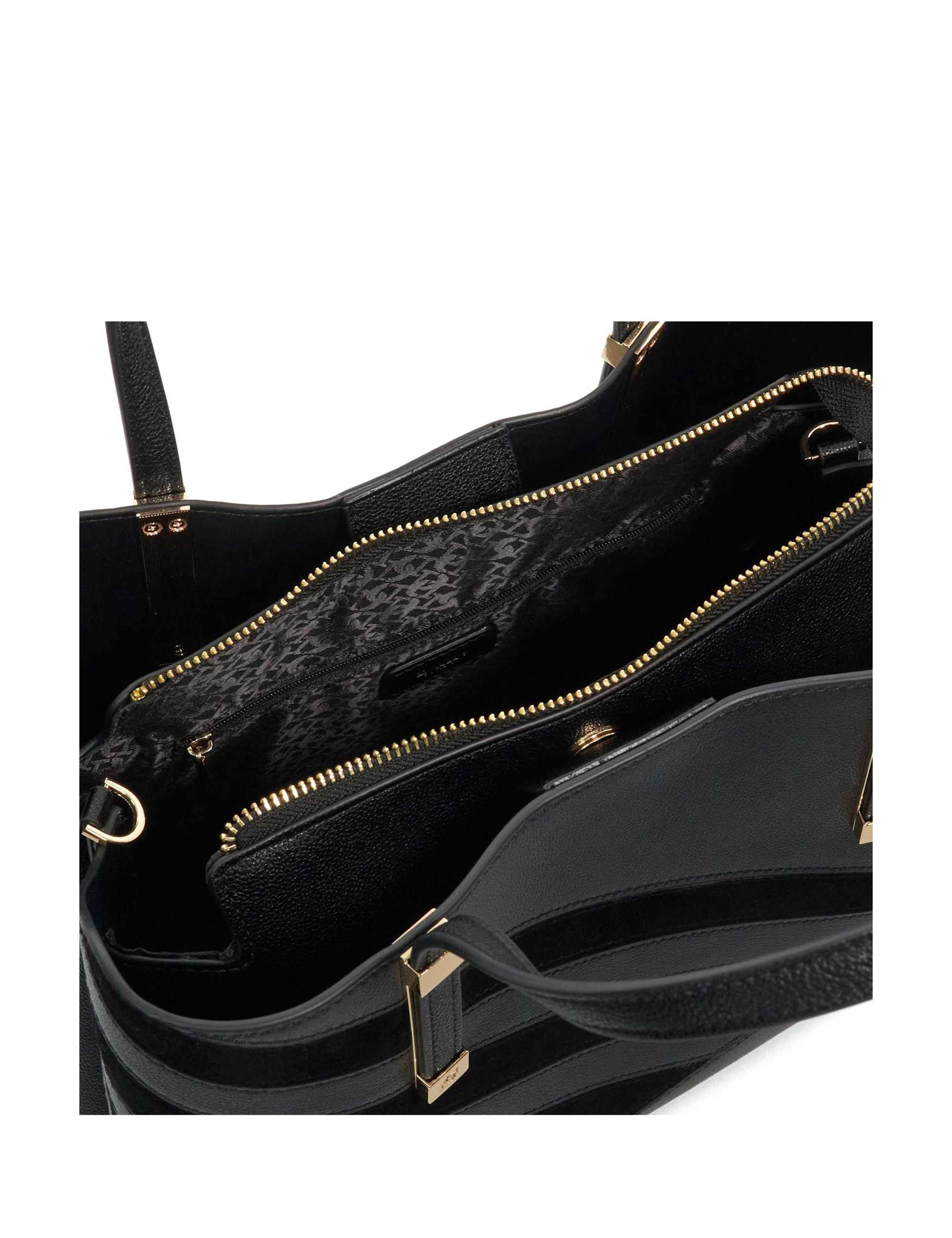 Leather Blend Striped Textured Tote Bag 5 of 5