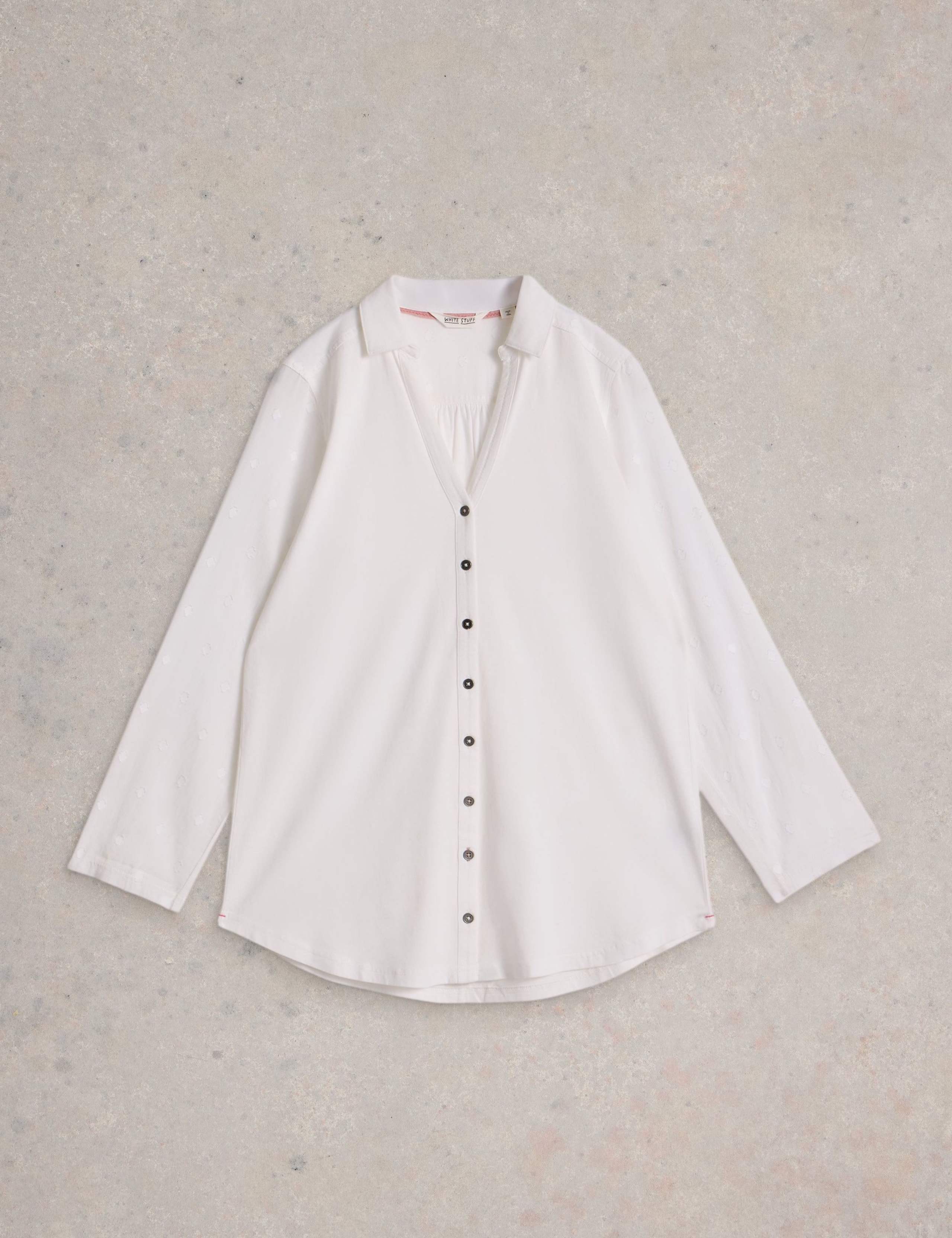 Pure Cotton Collared Longline Shirt 2 of 6