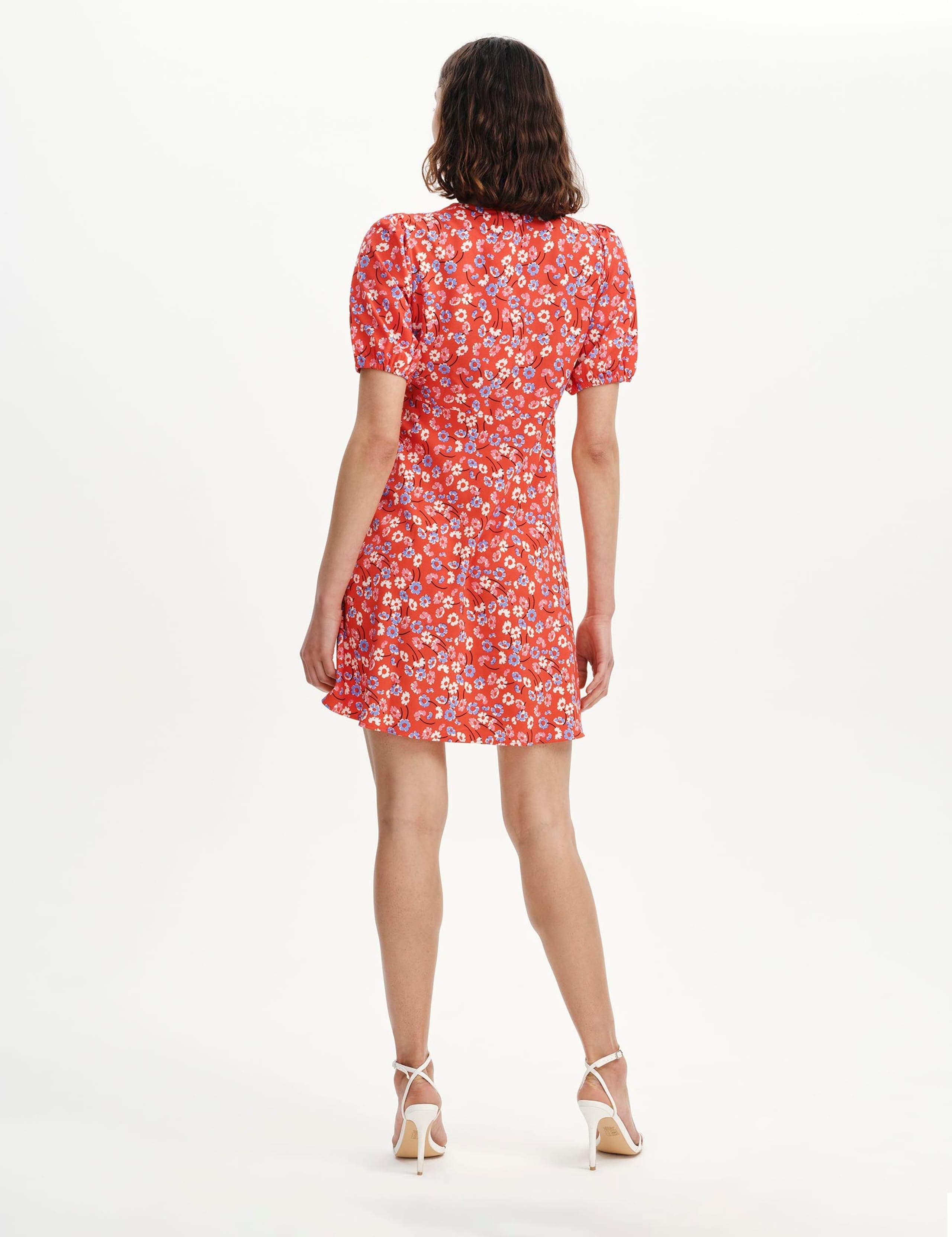 Floral V-Neck Mini Tea Dress 4 of 6