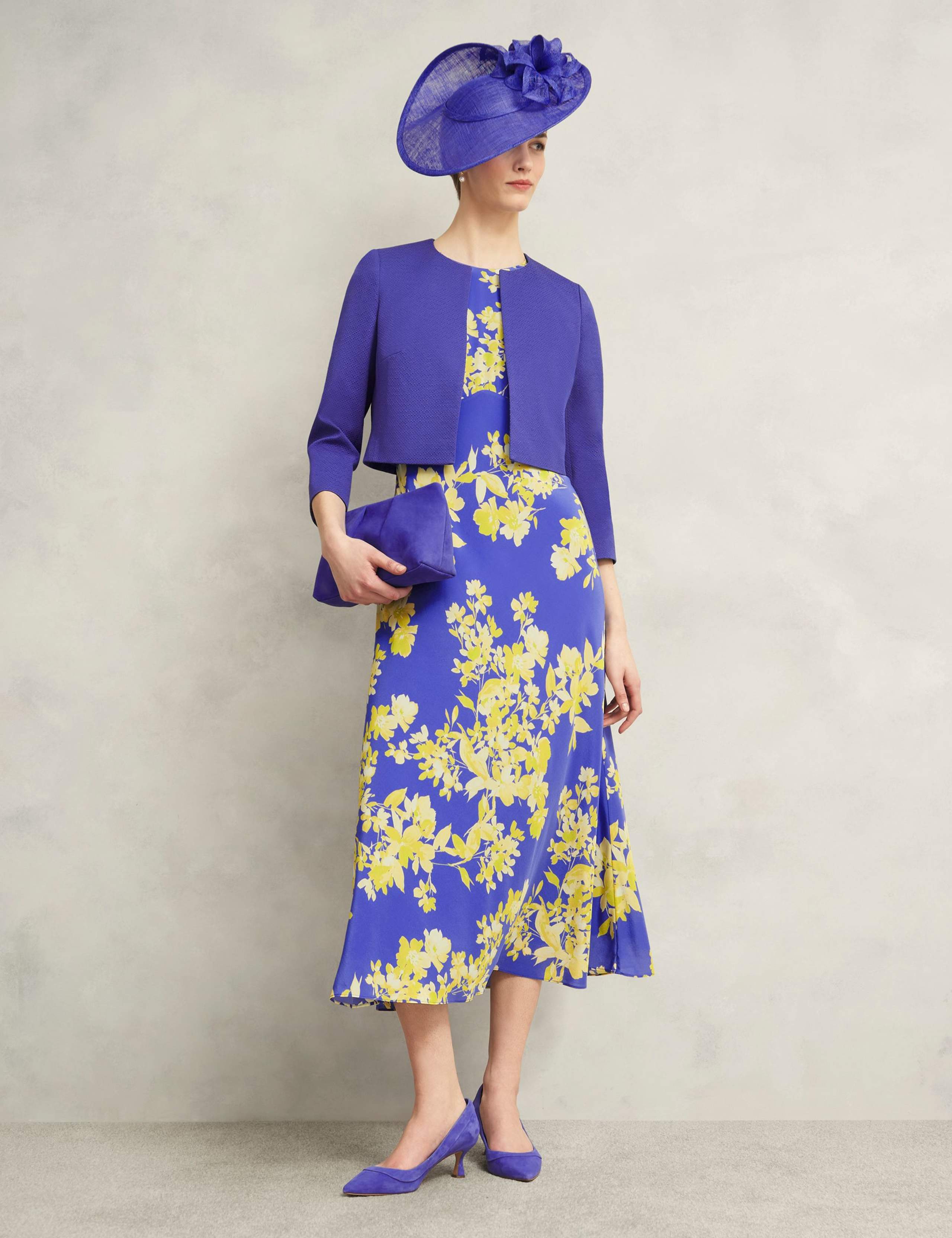 Pure Silk Floral Midi Waisted Dress 3 of 8