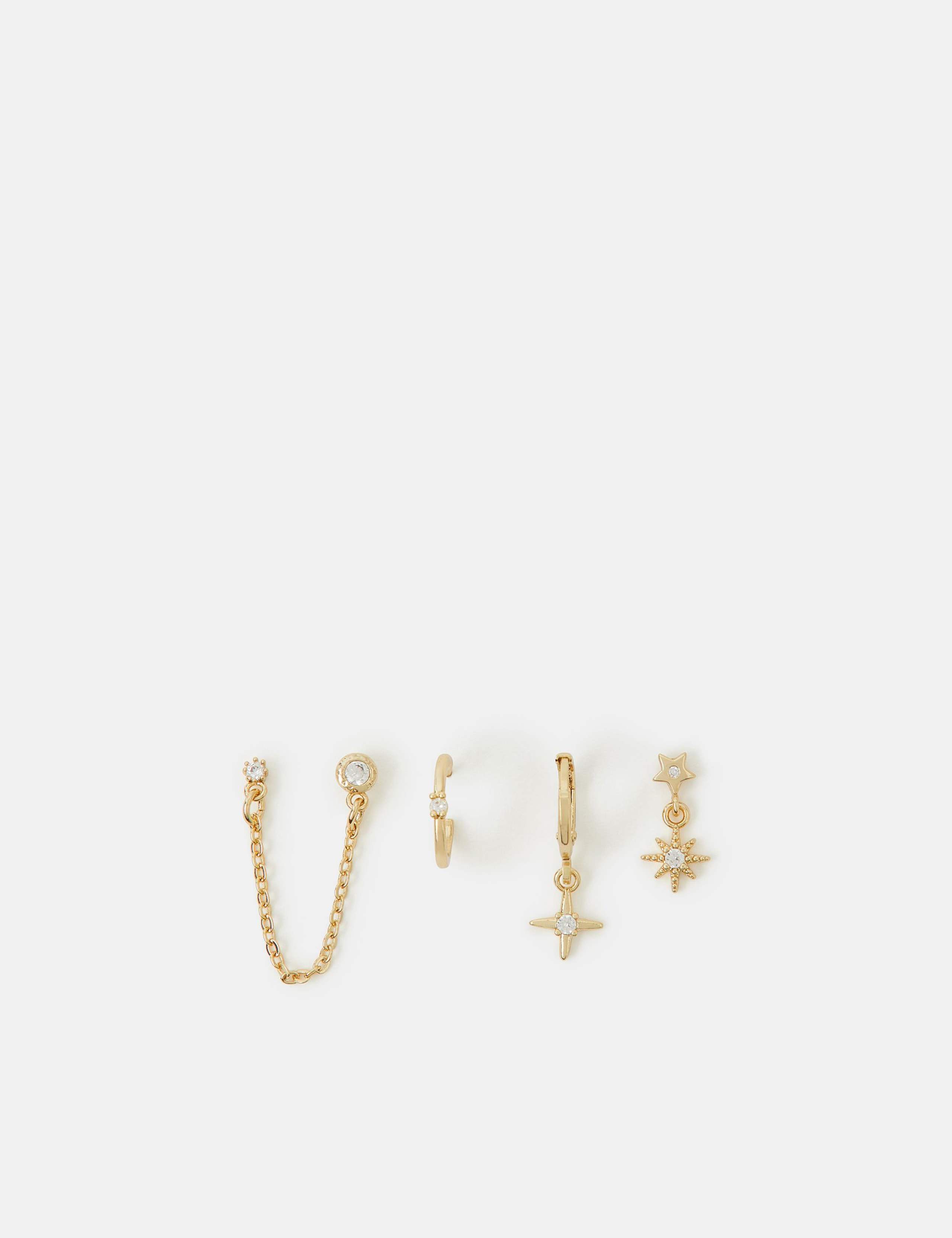 5 Pack 14ct Gold Plated Mixed Earrings Set 1 of 2