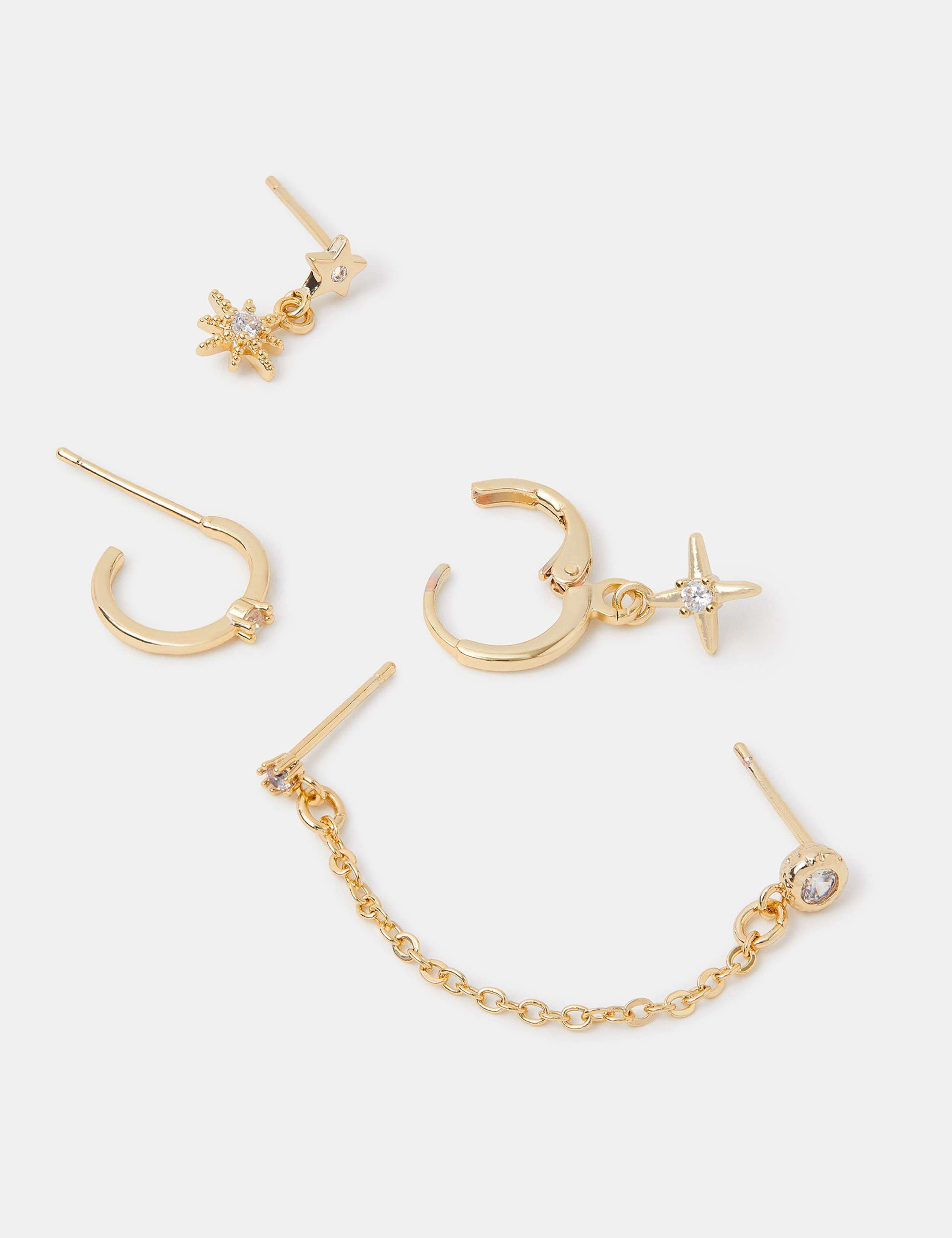 5 Pack 14ct Gold Plated Mixed Earrings Set 2 of 2